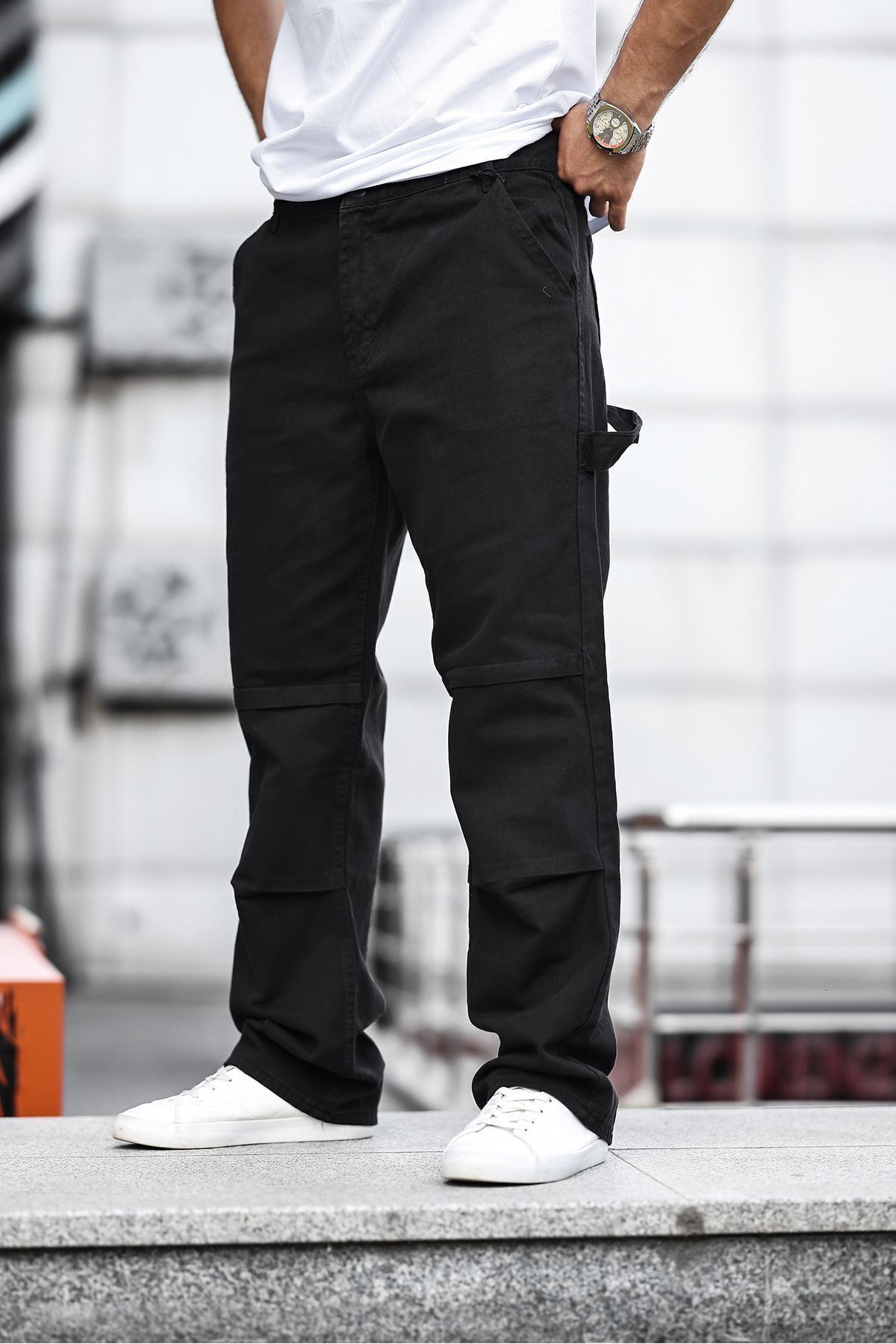 Erkek Kargo Cep Baggy Pantolon