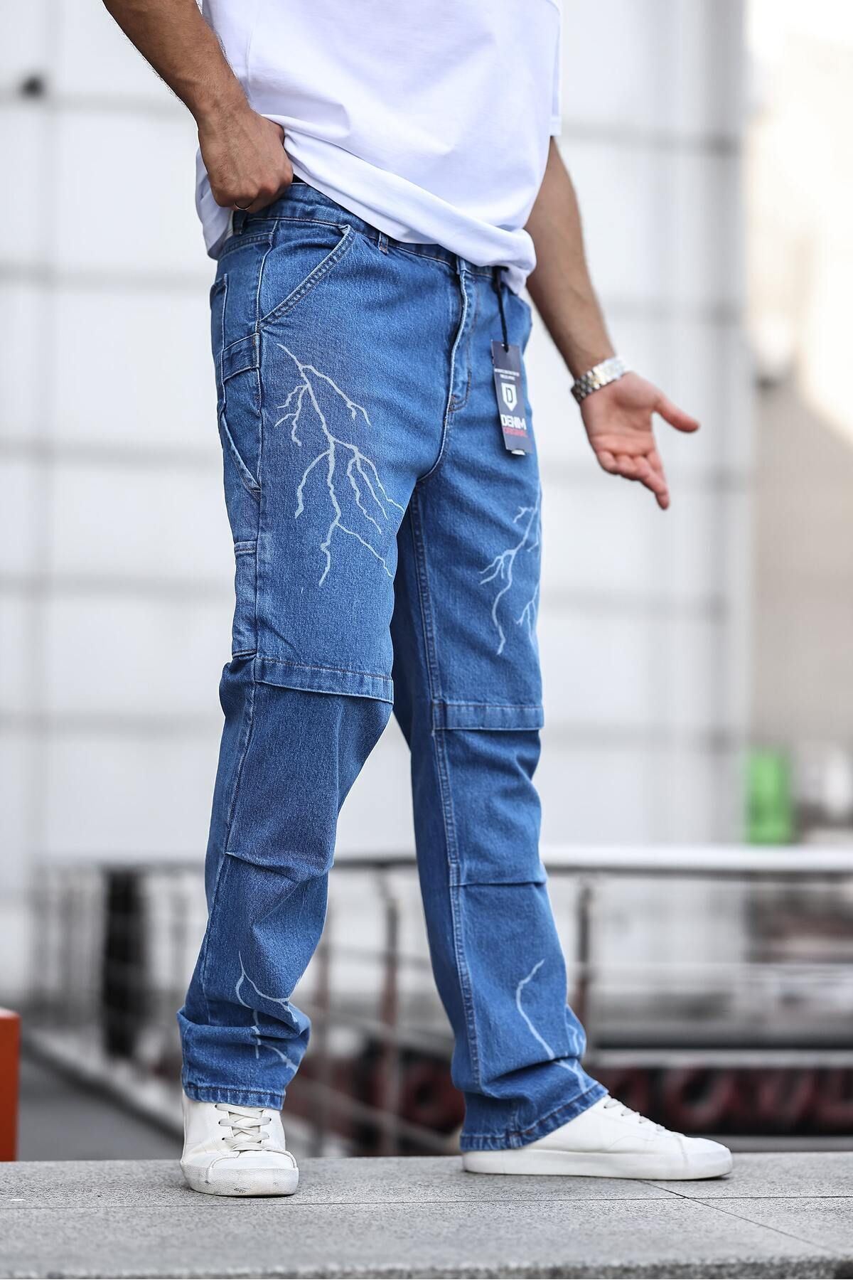 Erkek Kargo Cep Baggy Pantolon