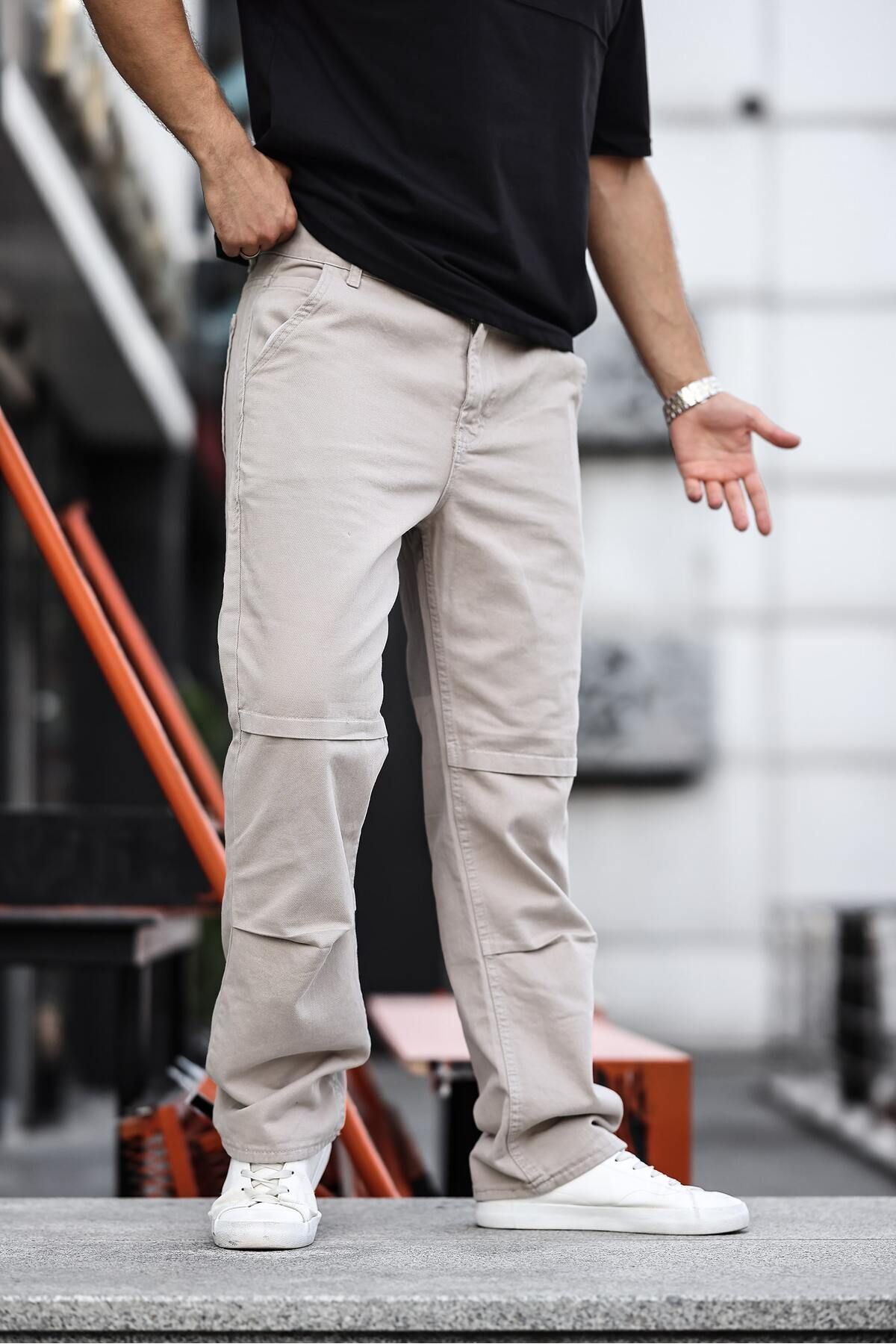 Erkek Kargo Cep Baggy Pantolon