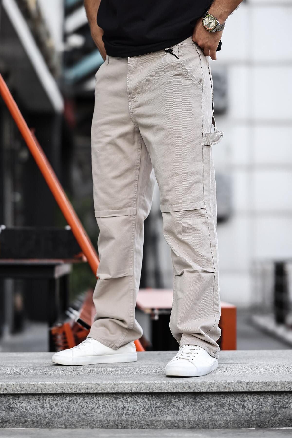 Erkek Kargo Cep Baggy Pantolon