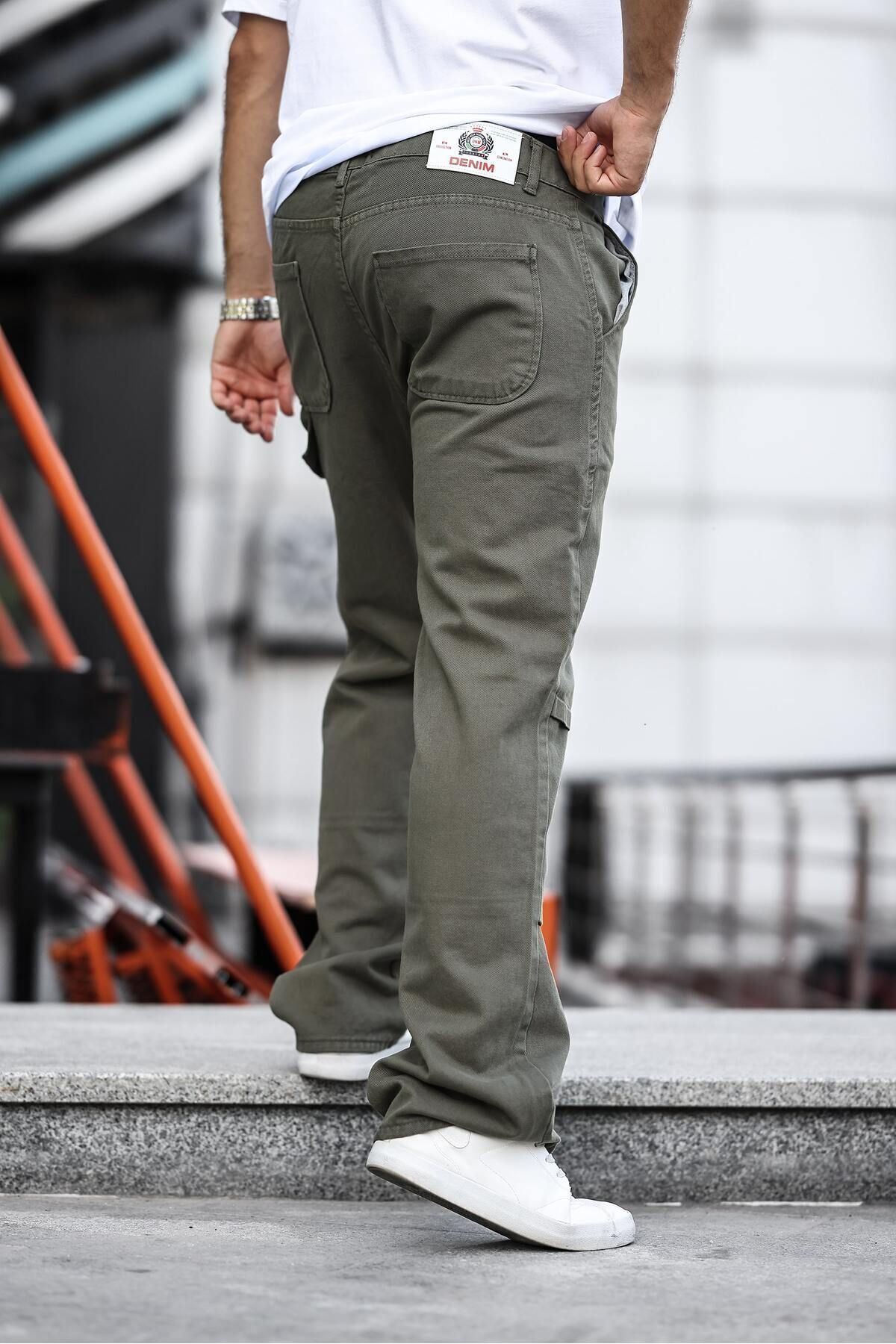 Erkek Kargo Cep Baggy Pantolon