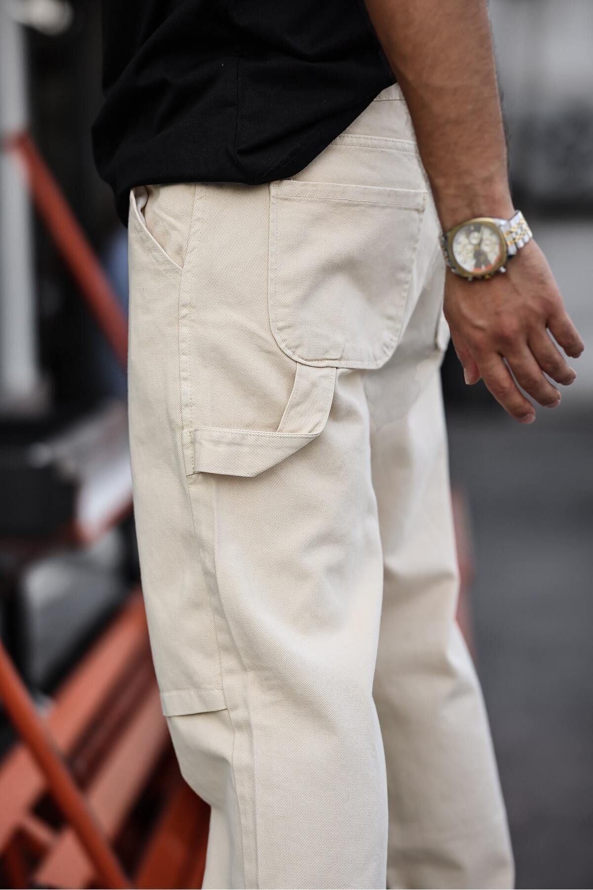 Erkek Kargo Cep Baggy Pantolon