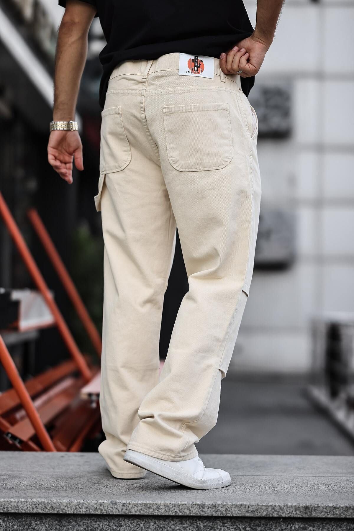 Erkek Kargo Cep Baggy Pantolon