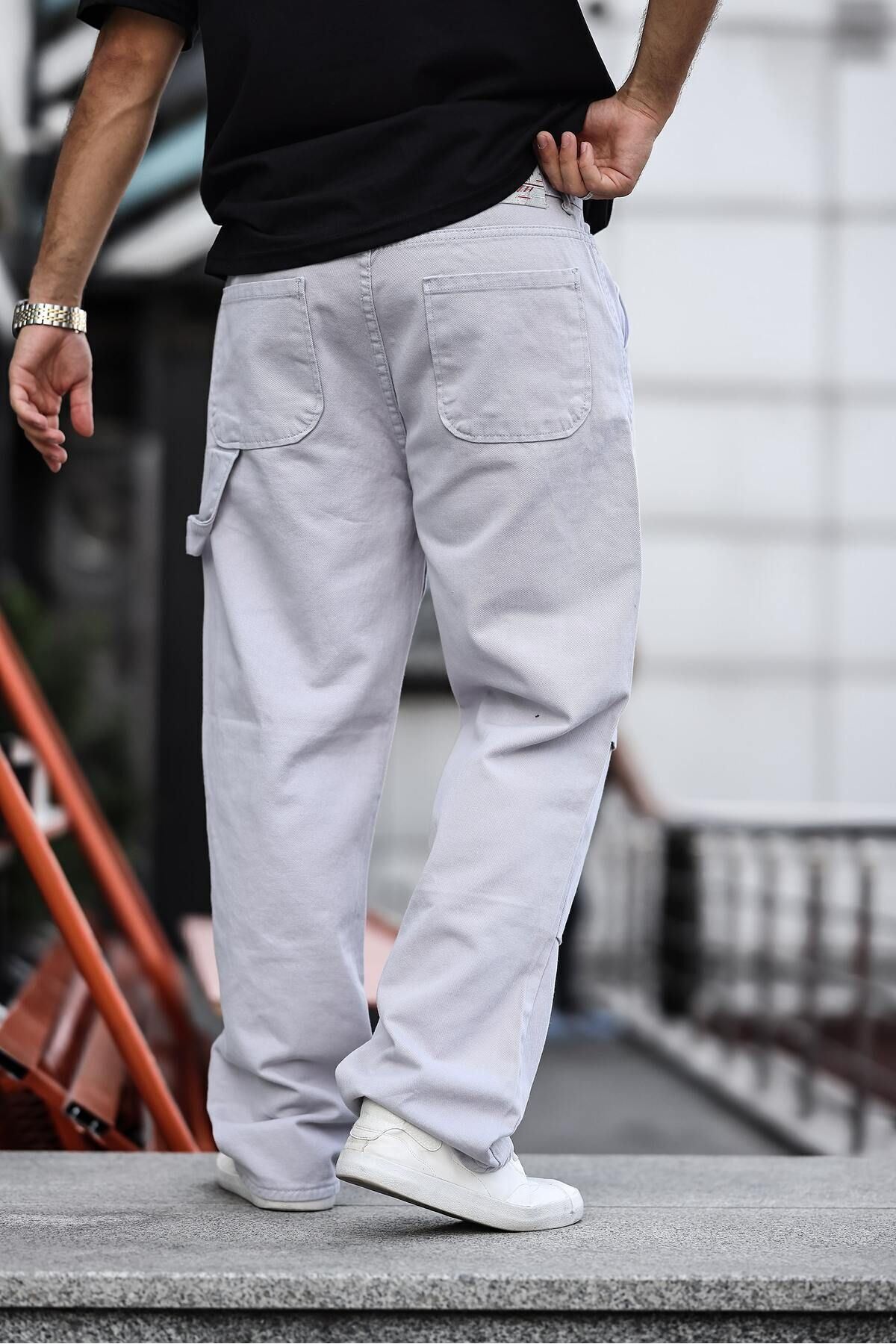 Erkek Kargo Cep Baggy Pantolon