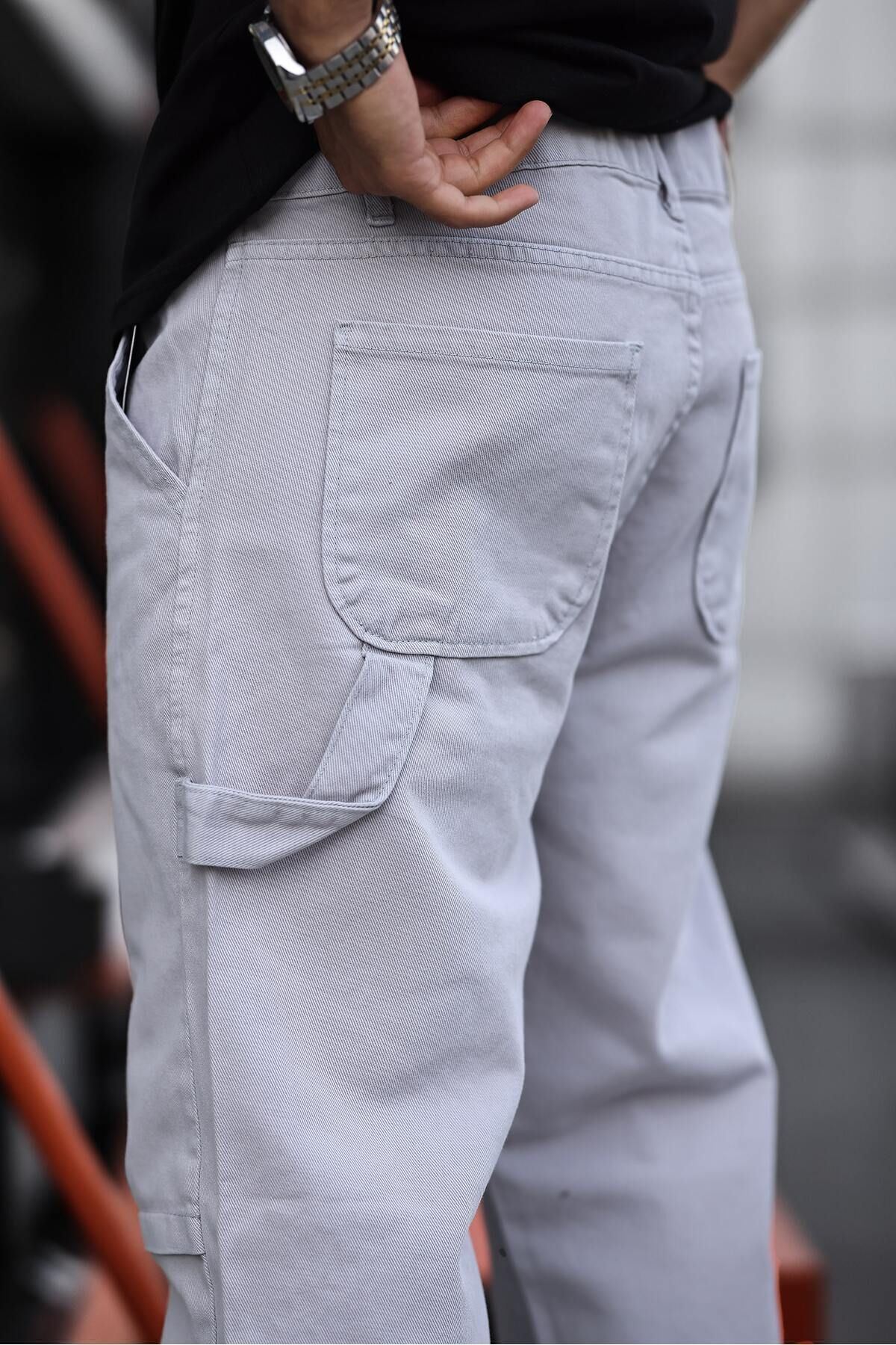 Erkek Kargo Cep Baggy Pantolon
