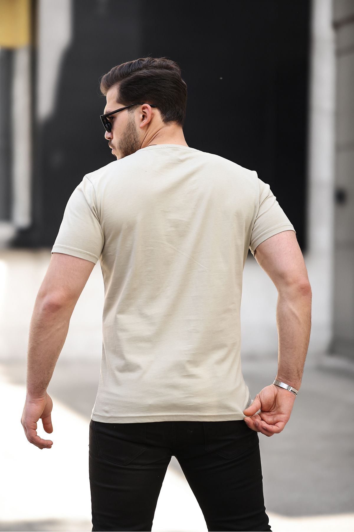 Erkek Slim Fit Baskısız T-Shirt