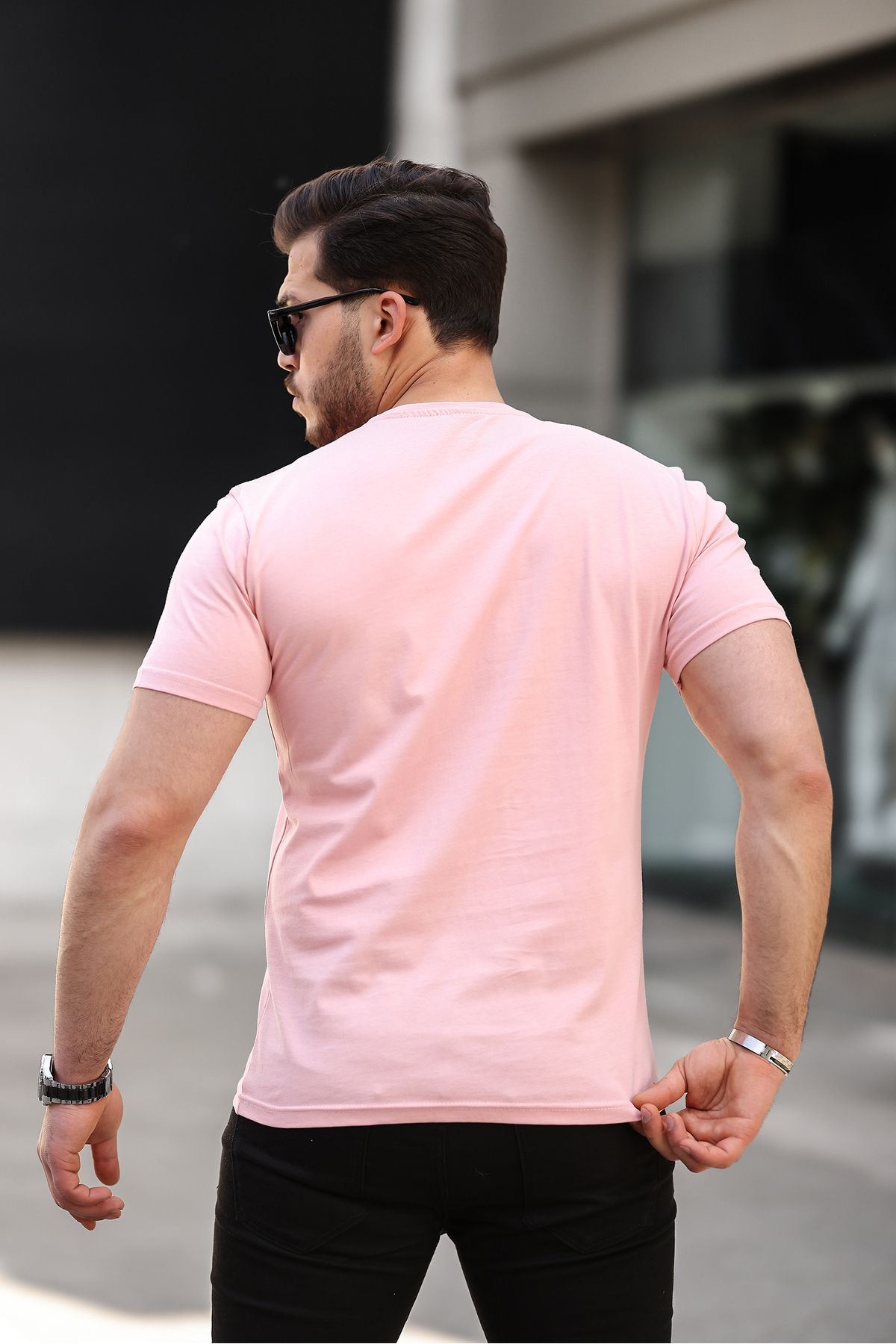 Erkek Slim Fit Baskısız T-Shirt