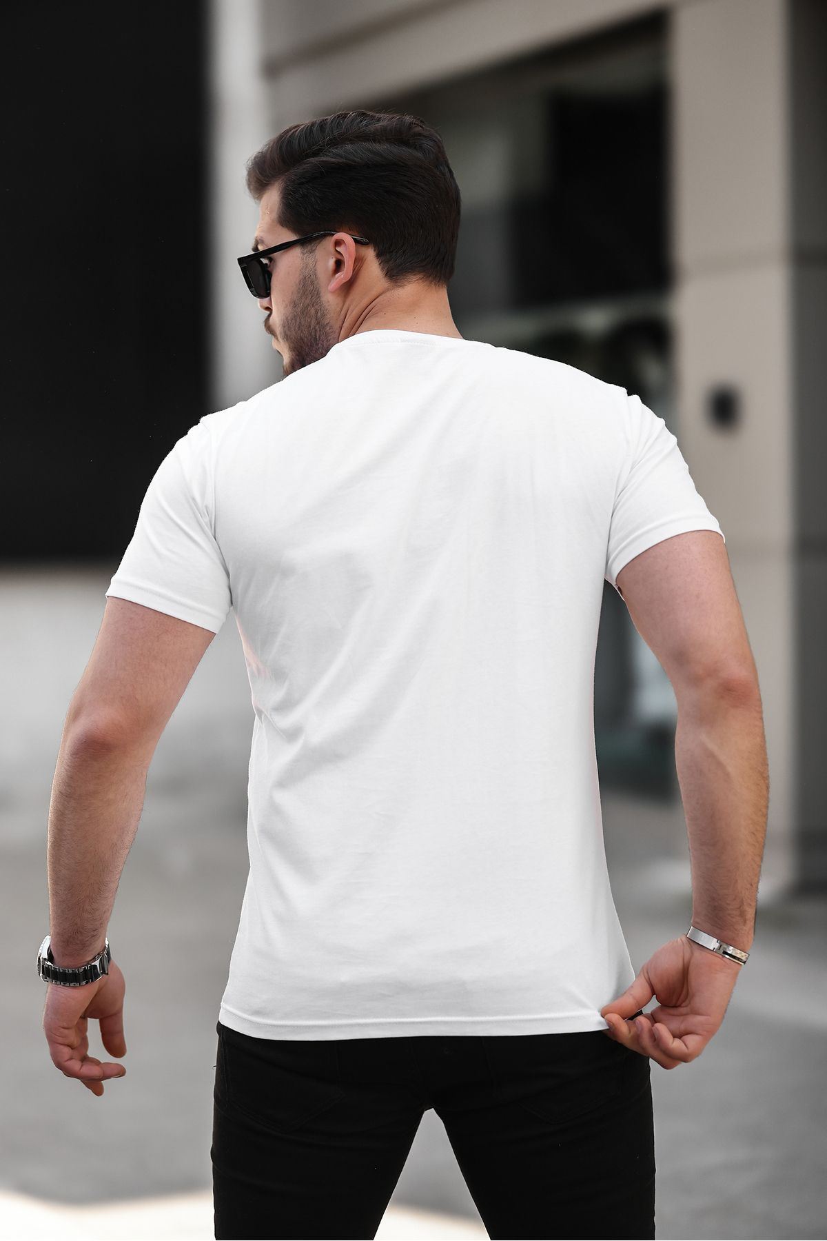 Erkek Slim Fit Baskısız T-Shirt