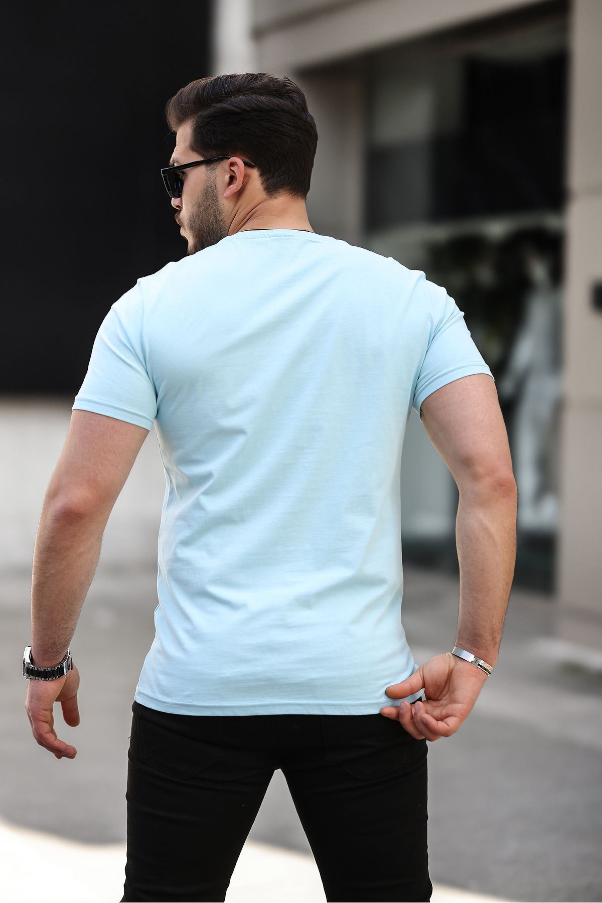Erkek Slim Fit Baskısız T-Shirt