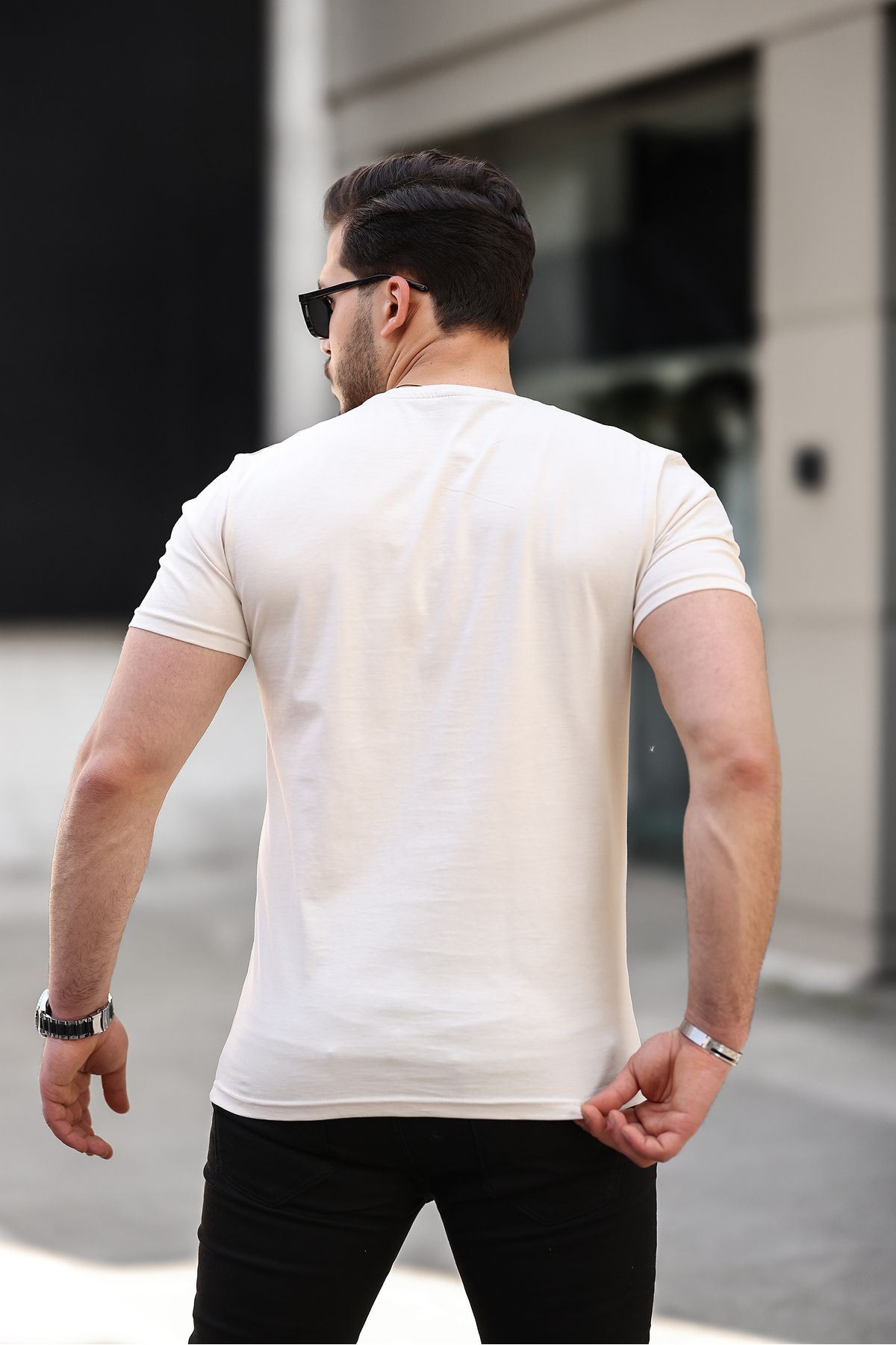 Erkek Slim Fit Baskısız T-Shirt