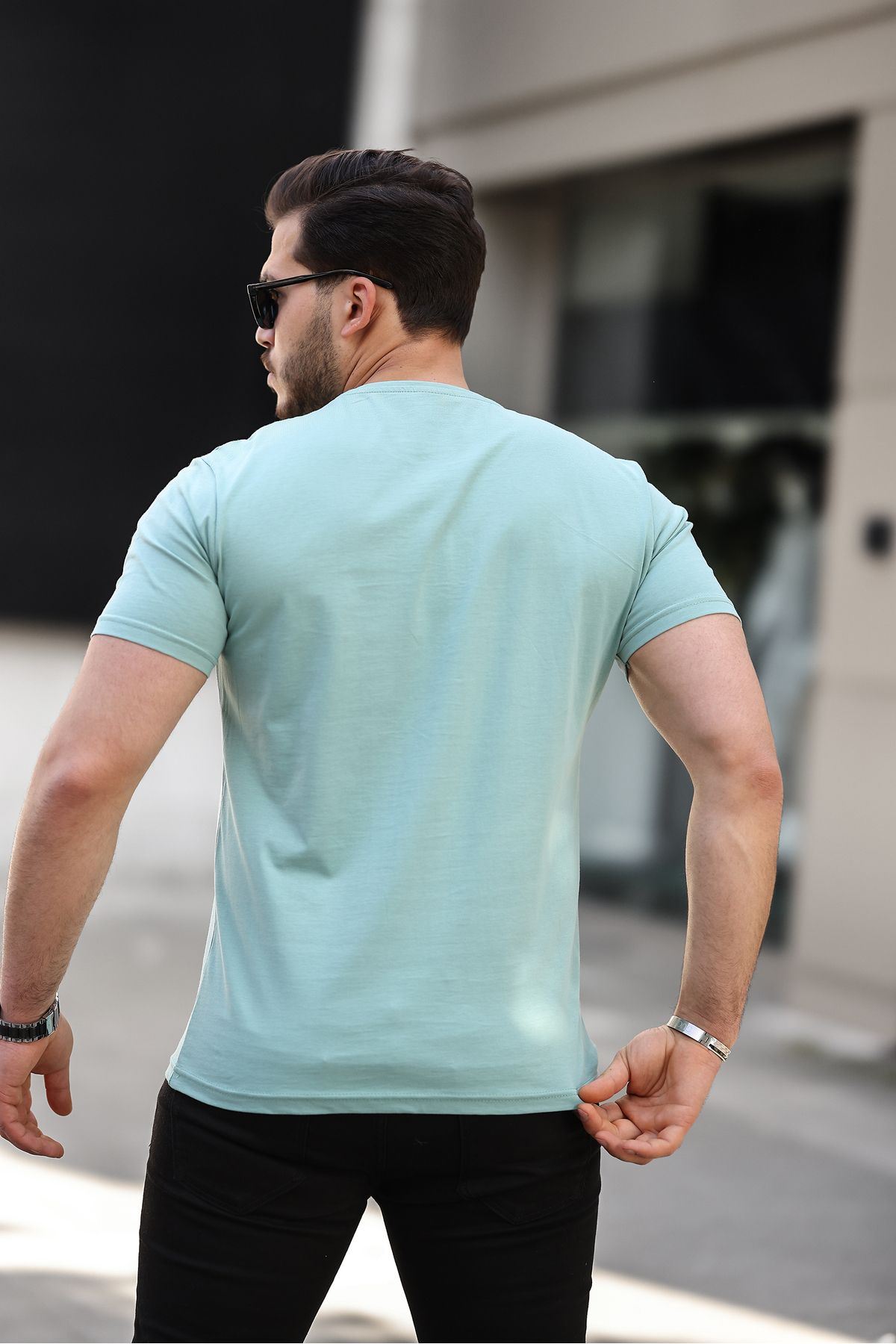 Erkek Slim Fit Baskısız T-Shirt