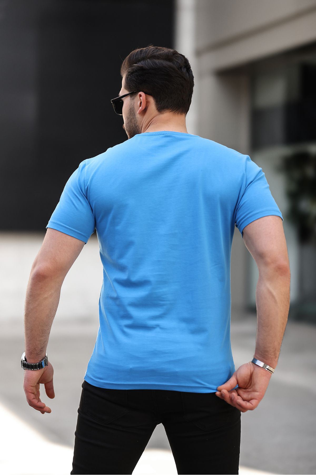 Erkek Slim Fit Baskısız T-Shirt