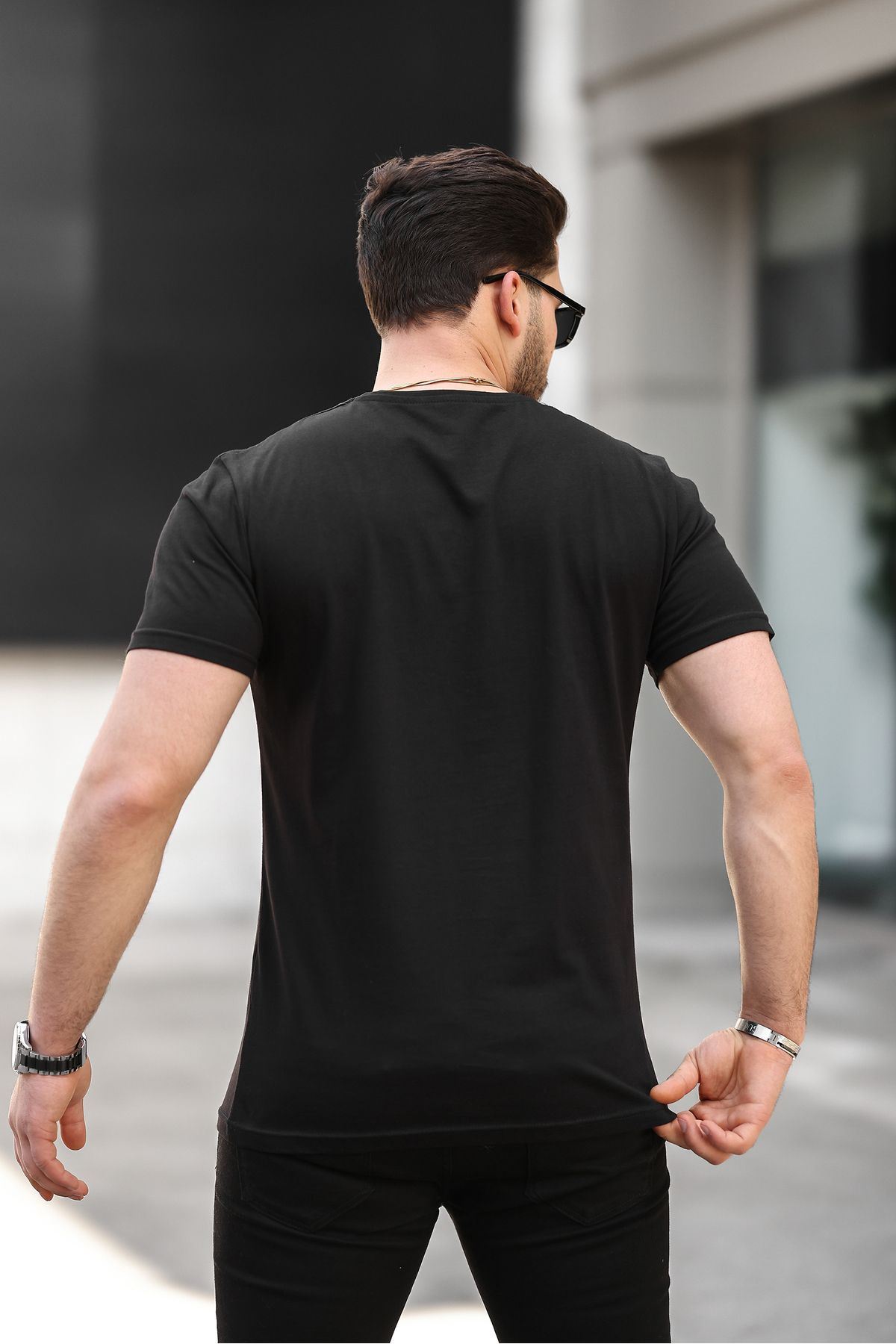 Erkek Slim Fit Baskısız T-Shirt