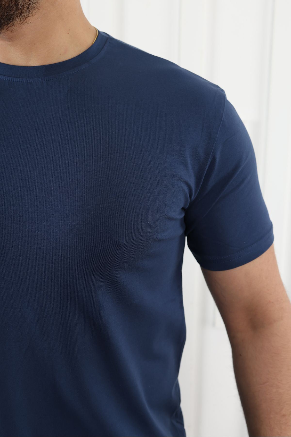 Erkek Slim Fit Baskısız T-Shirt