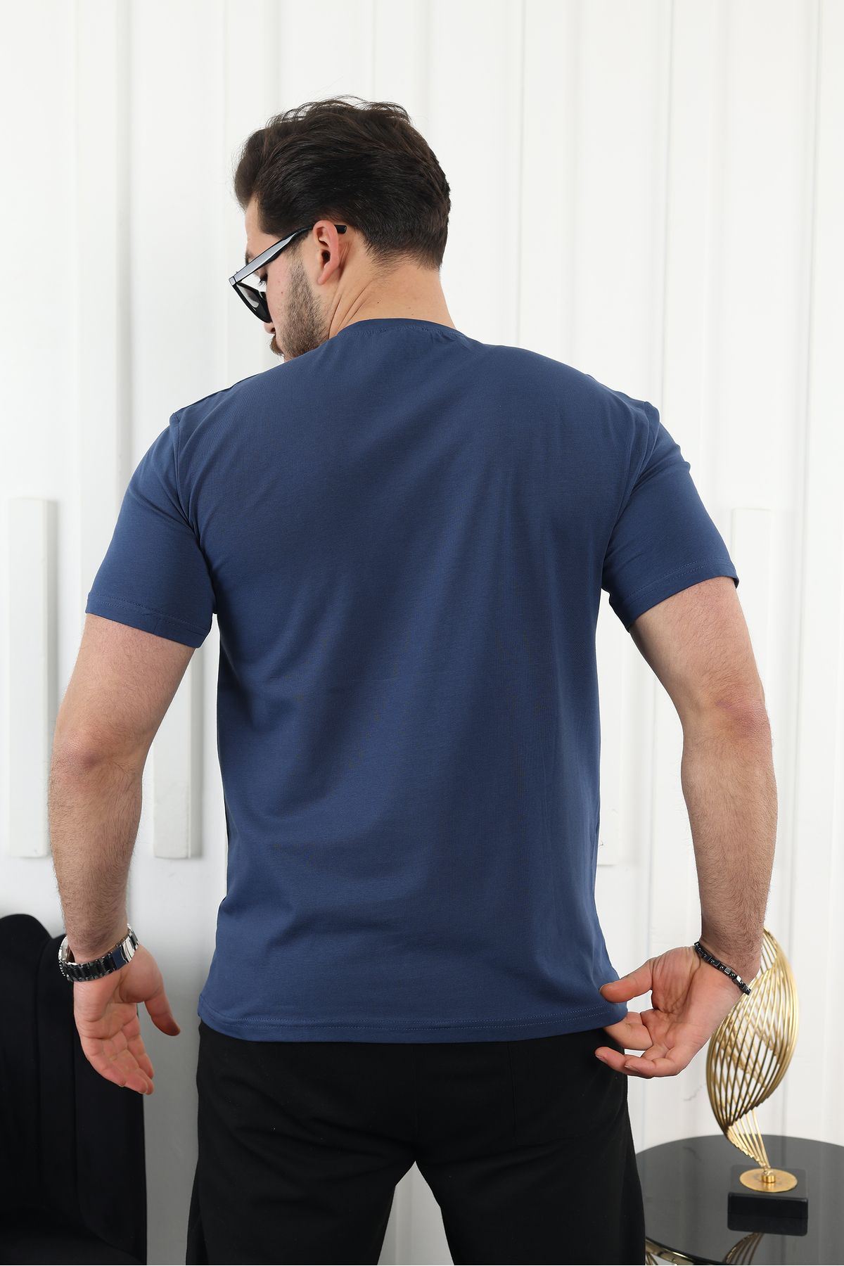 Erkek Slim Fit Baskısız T-Shirt