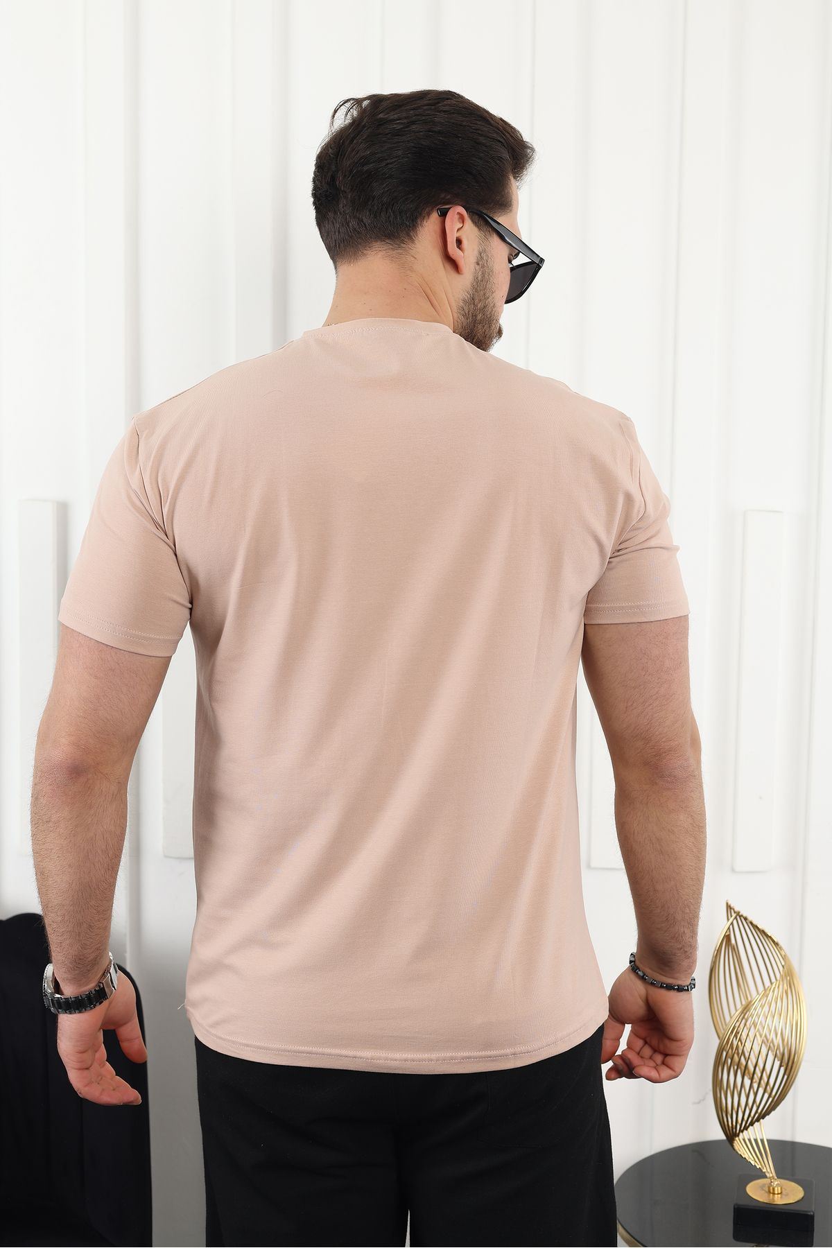 Erkek Slim Fit Baskısız T-Shirt