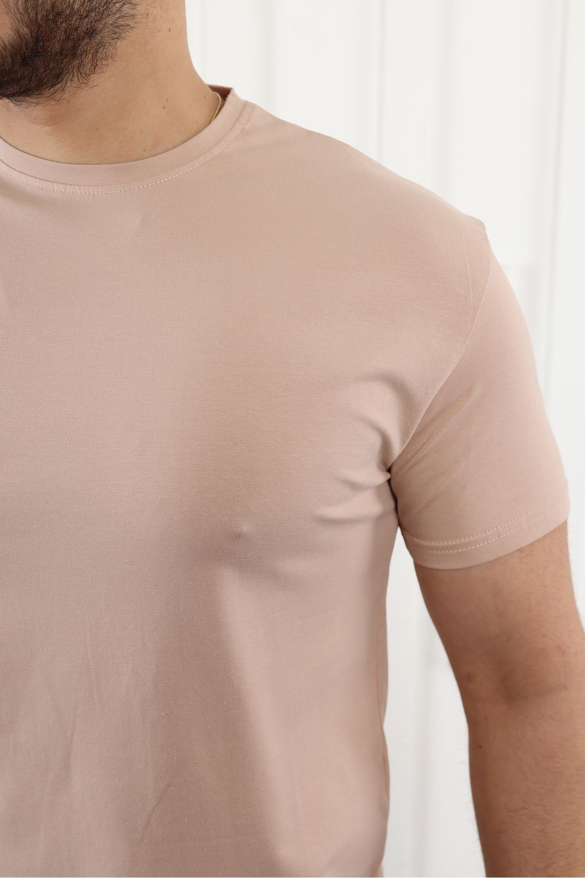 Erkek Slim Fit Baskısız T-Shirt