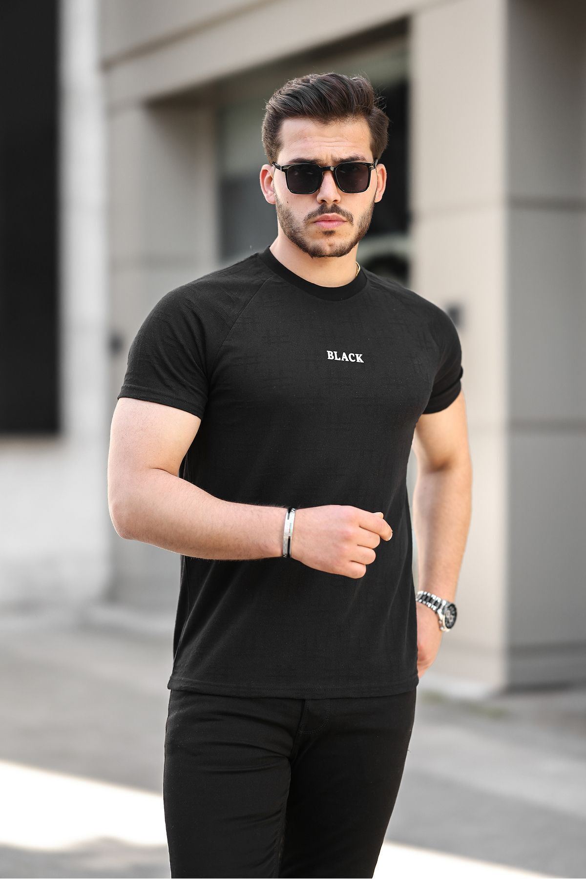 Erkek Slim Fit T-Shirt Black