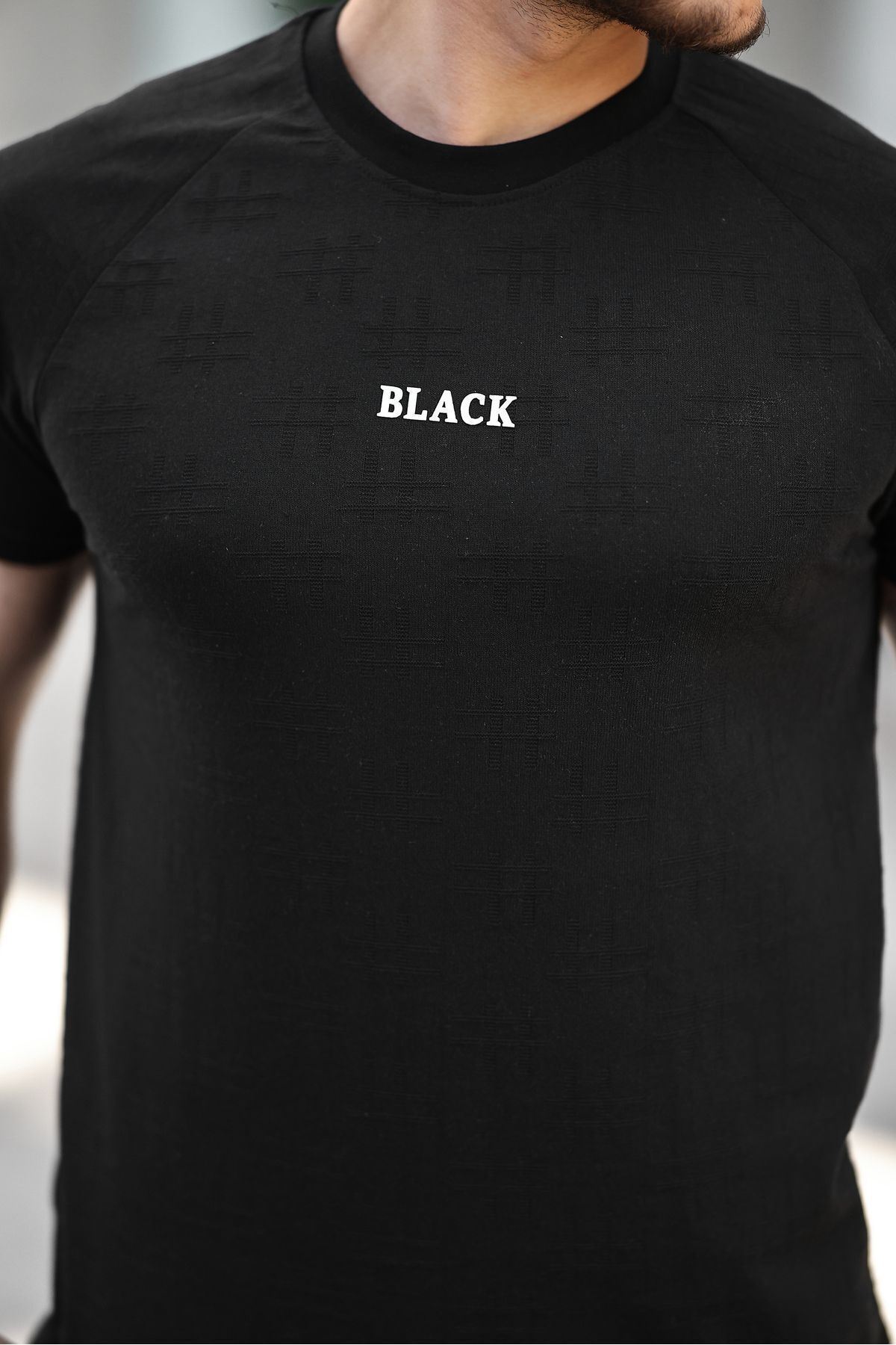 Erkek Slim Fit T-Shirt Black
