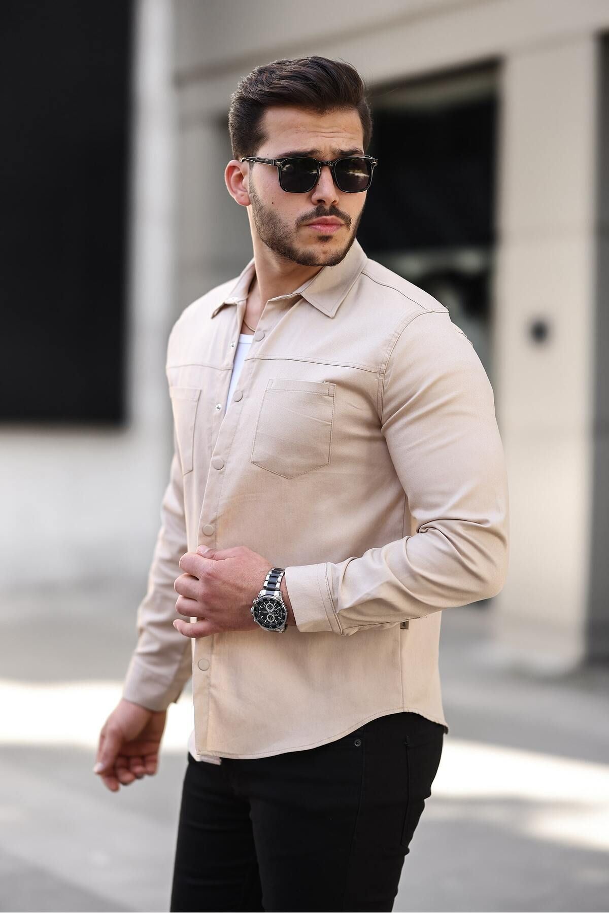 Erkek Çift Cep Kapaksız Gömlek