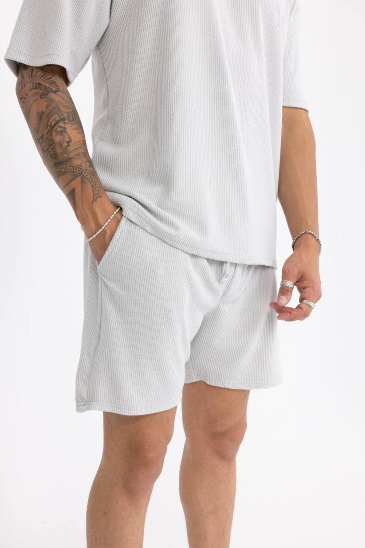 Burgu Kumaş Polo Yaka Şort Tişört Takım