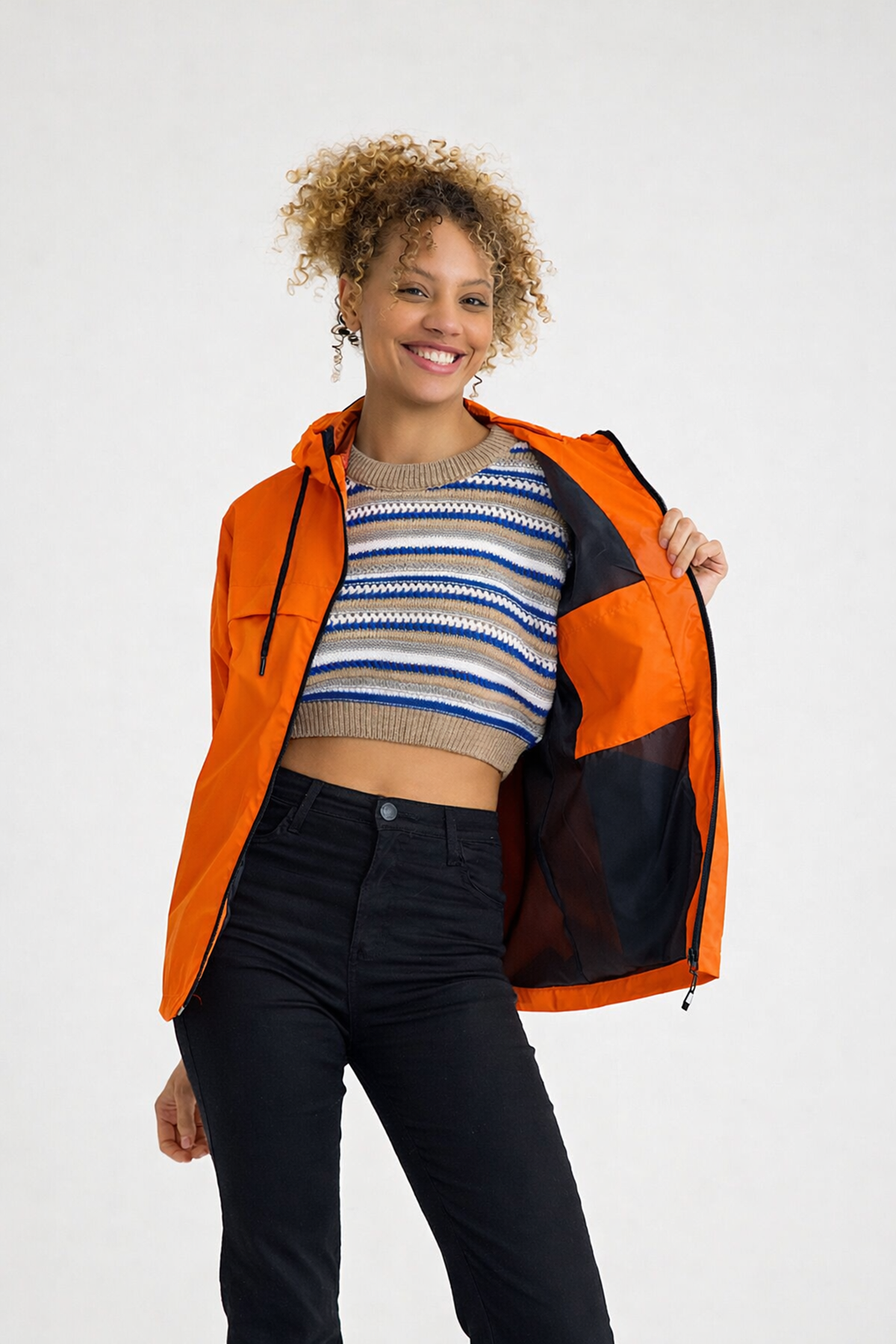 Kadın Içi Astarlı Suya Dayanıklı Kapüşonlu Yağmurluk