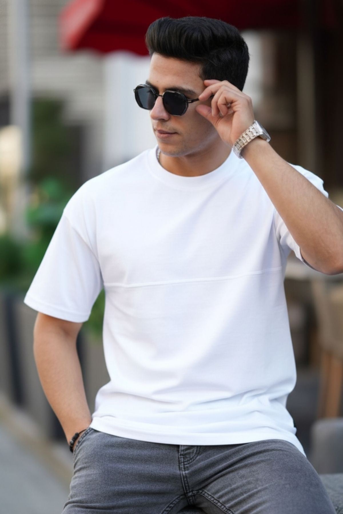 Oversize Dikiş İzli T-Shirt