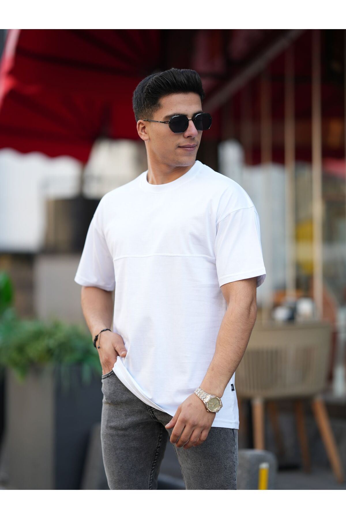 Oversize Dikiş İzli T-Shirt