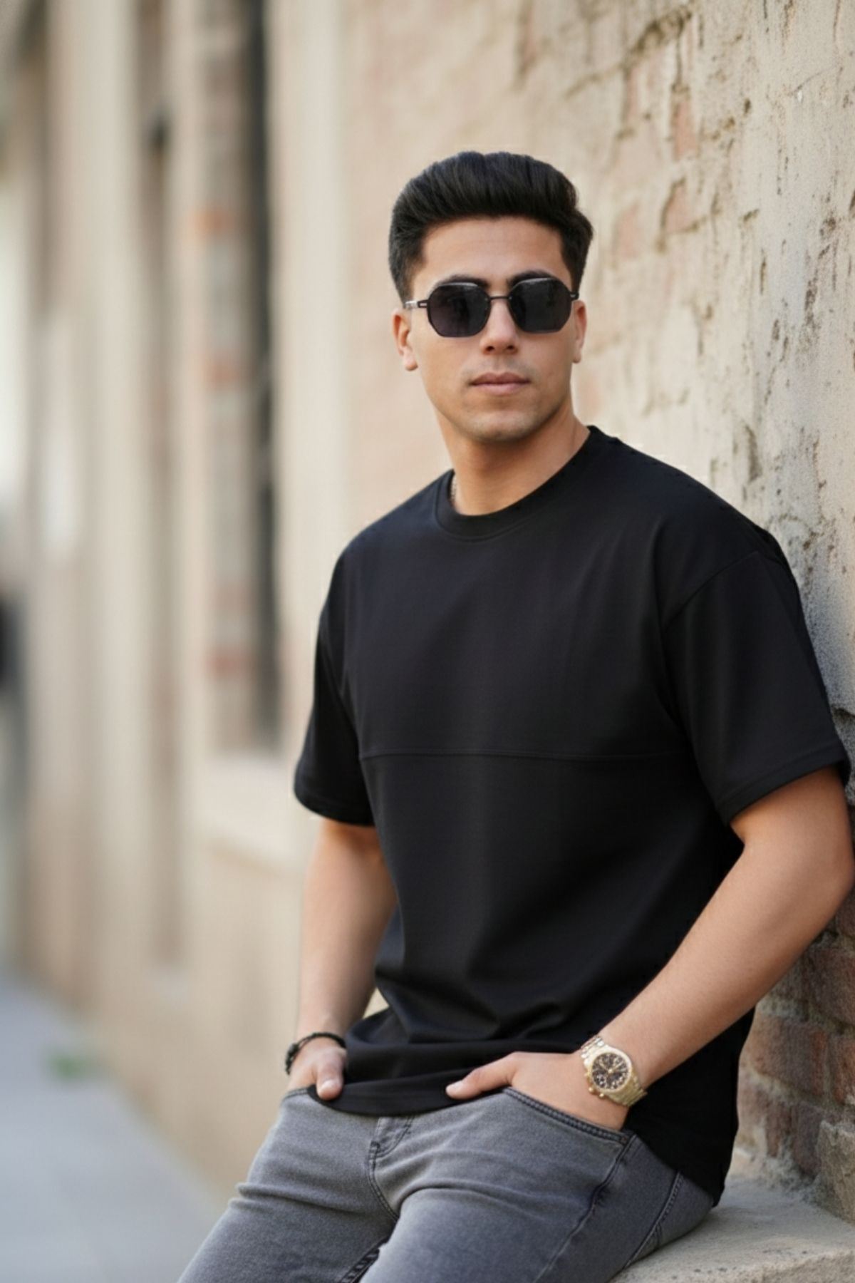 Oversize Dikiş İzli T-Shirt