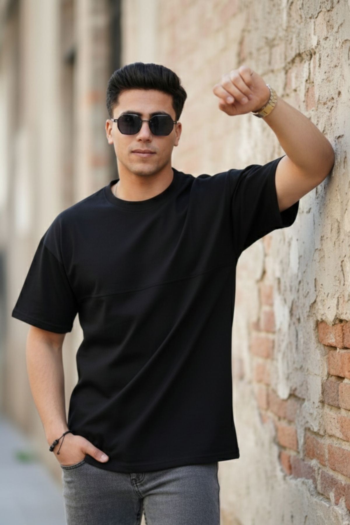 Oversize Dikiş İzli T-Shirt