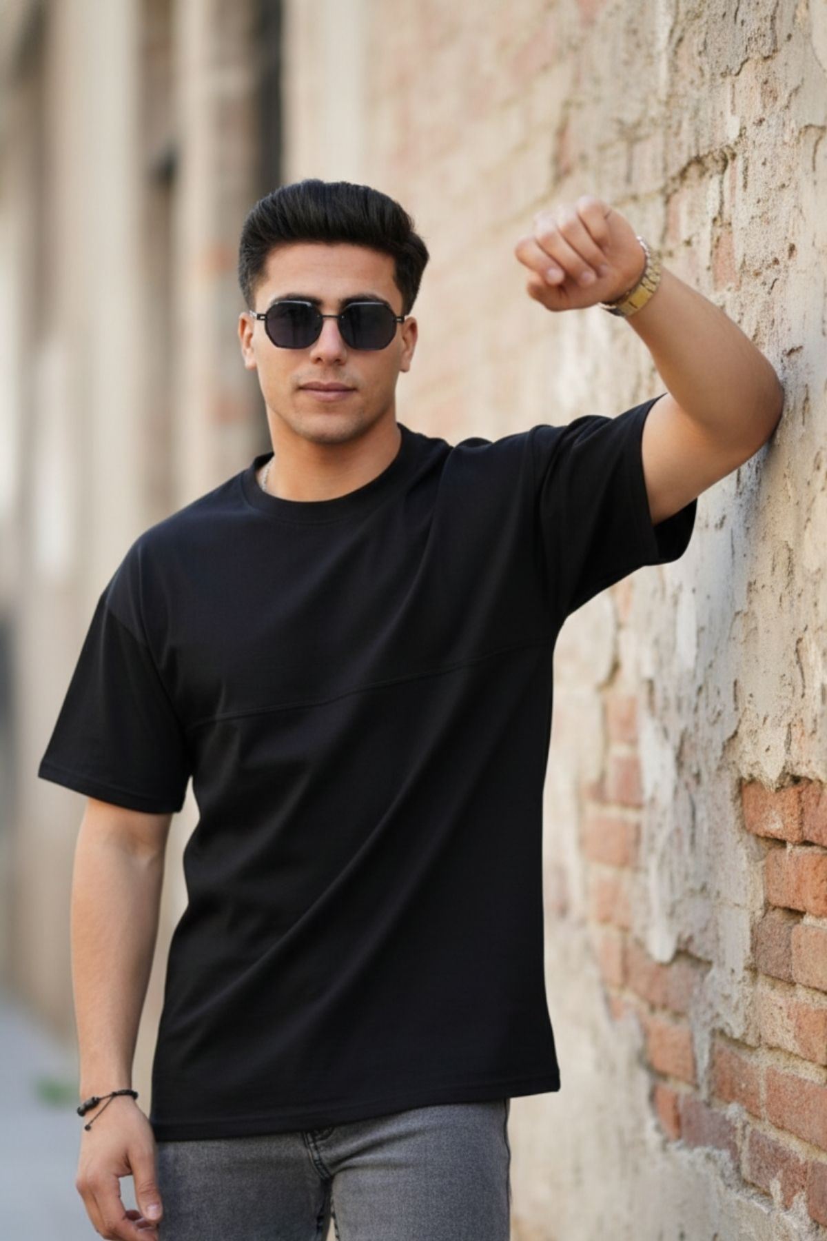 Oversize Dikiş İzli T-Shirt