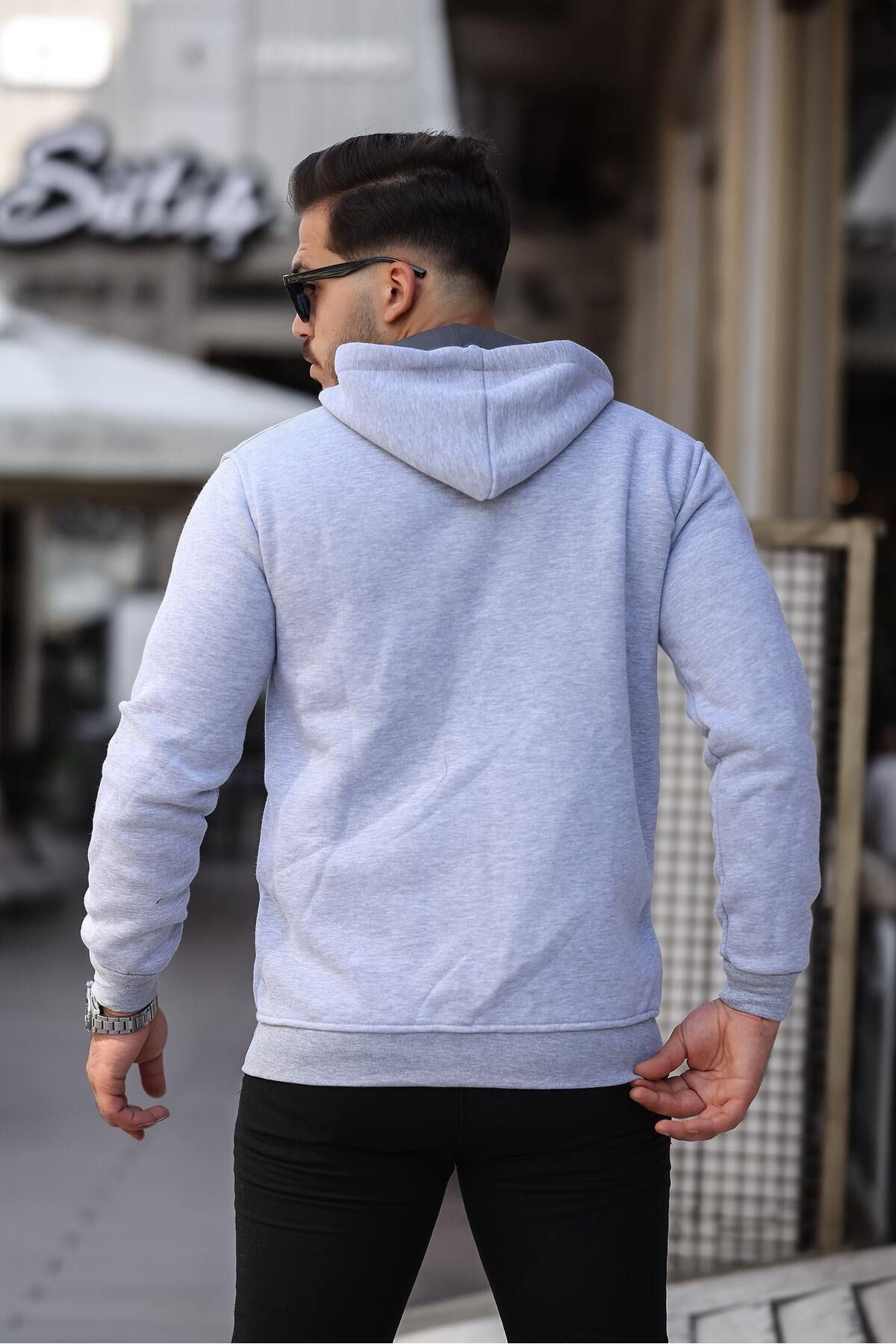 Üç İplik Fermuarlı Sweatshirt