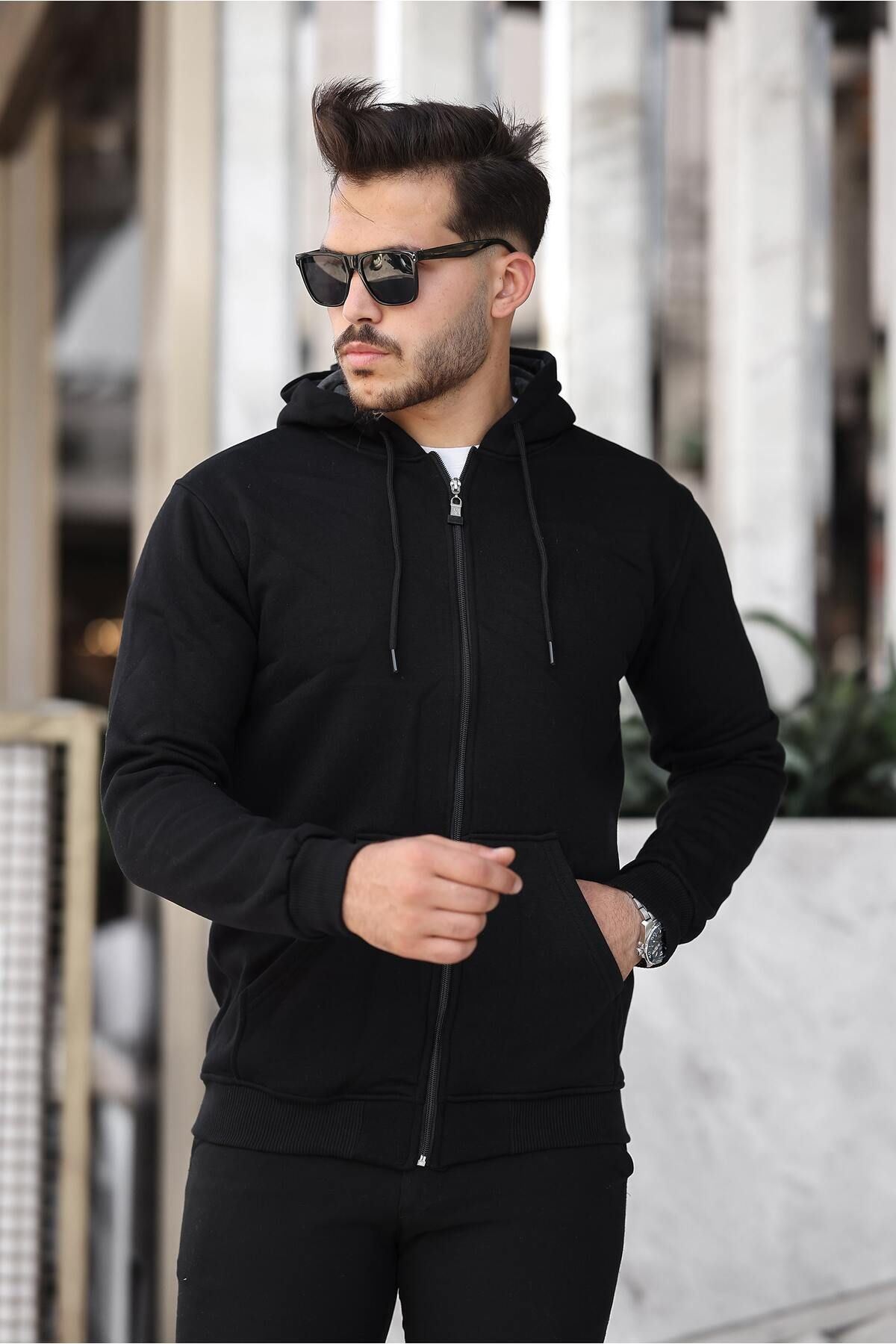 Üç İplik Fermuarlı Sweatshirt