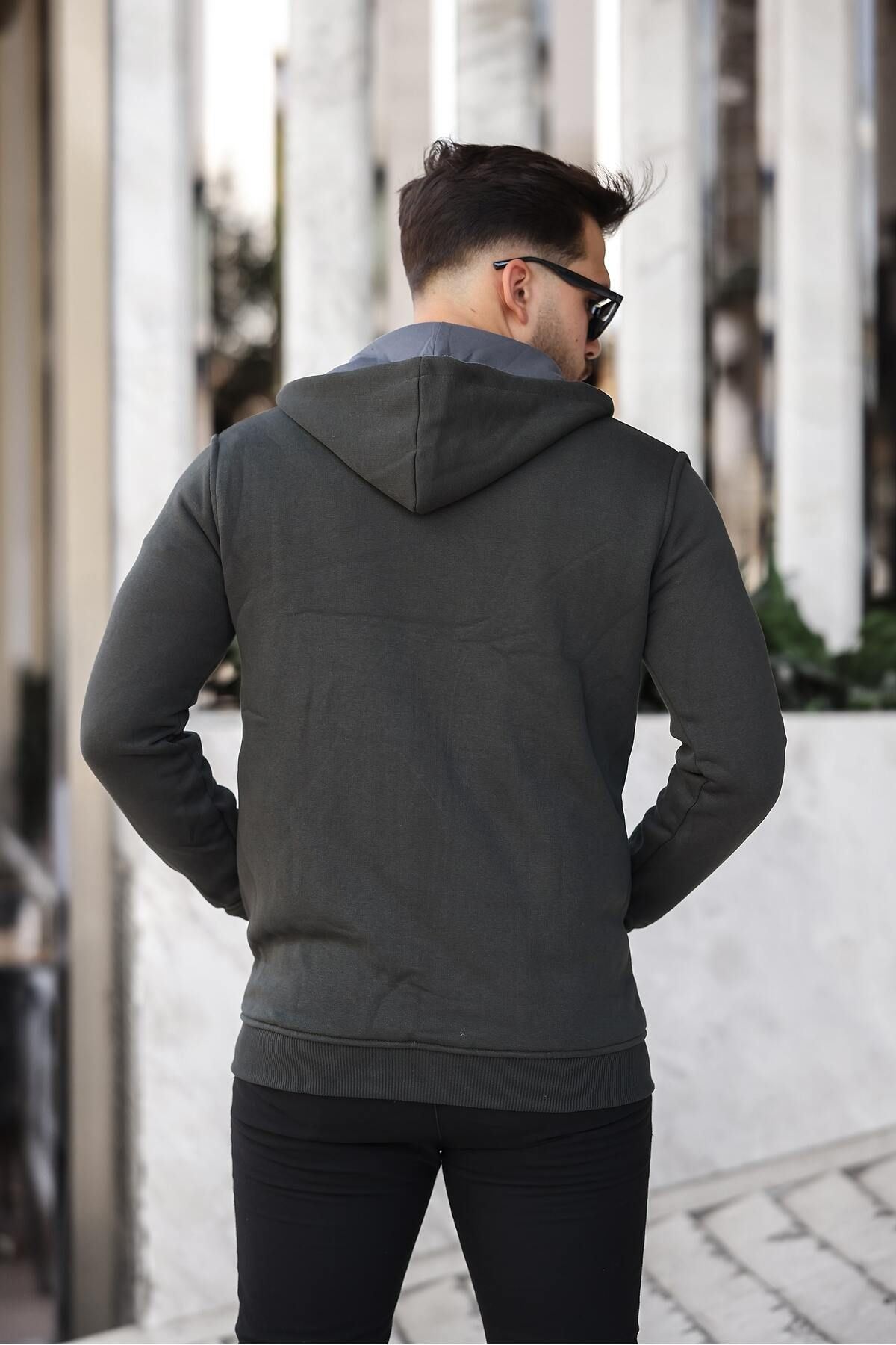 Üç İplik Fermuarlı Sweatshirt