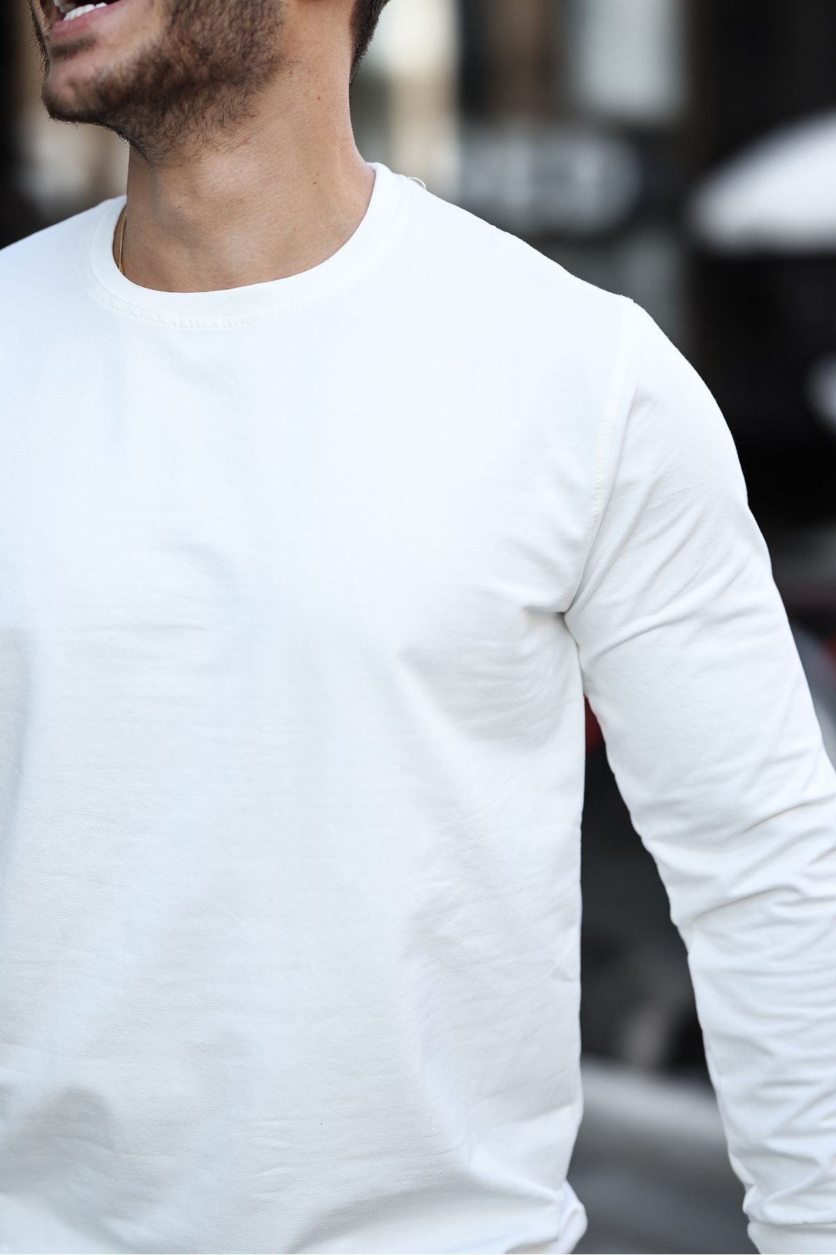 Erkek Kompakt Pamuklu Slim Fit Sweatshirt