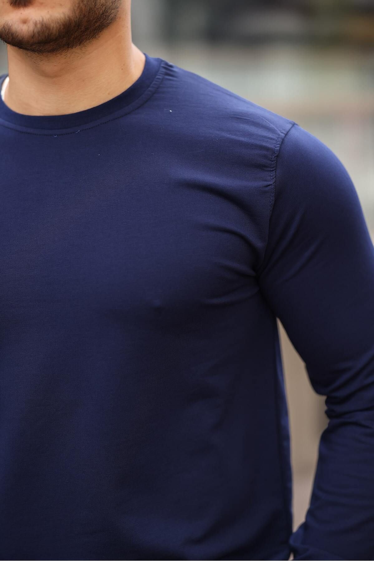 Erkek Kompakt Pamuklu Slim Fit Sweatshirt