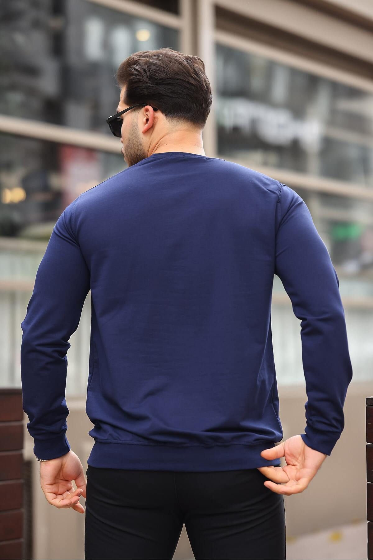 Erkek Kompakt Pamuklu Slim Fit Sweatshirt