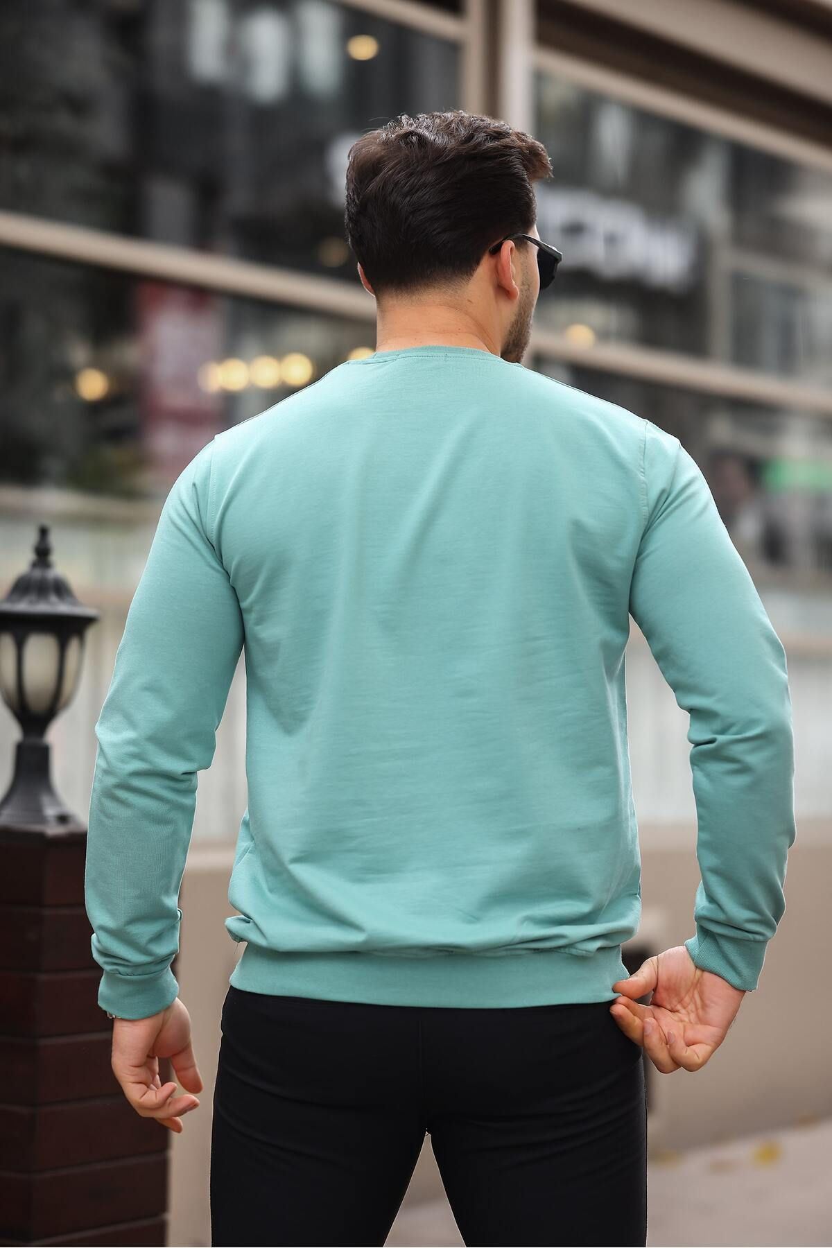 Erkek Kompakt Pamuklu Slim Fit Sweatshirt