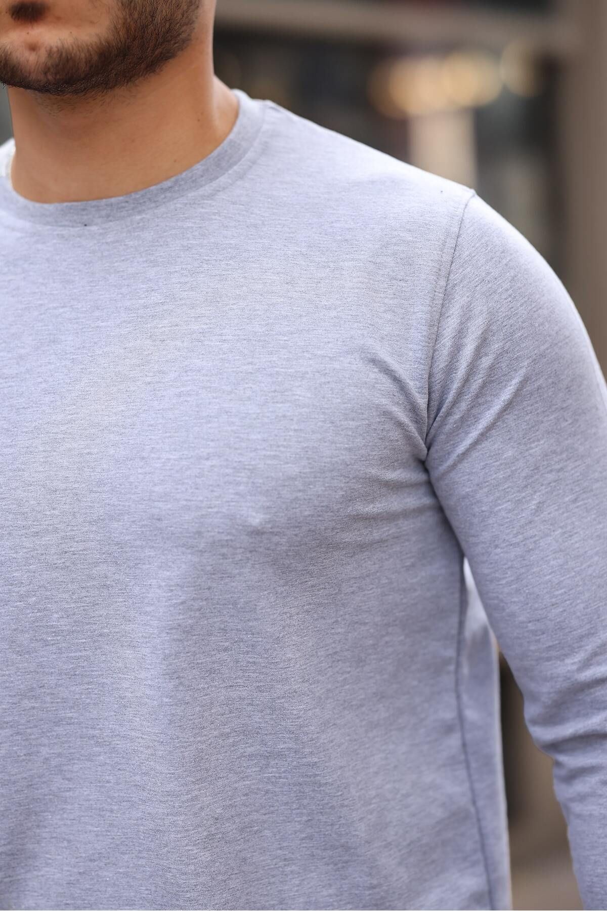 Erkek Kompakt Pamuklu Slim Fit Sweatshirt