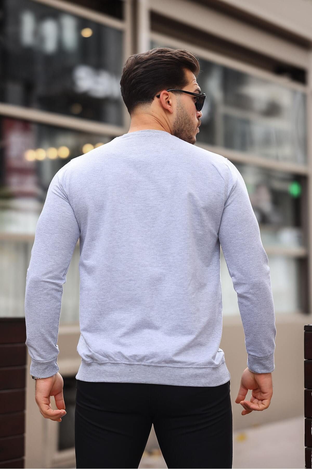 Erkek Kompakt Pamuklu Slim Fit Sweatshirt