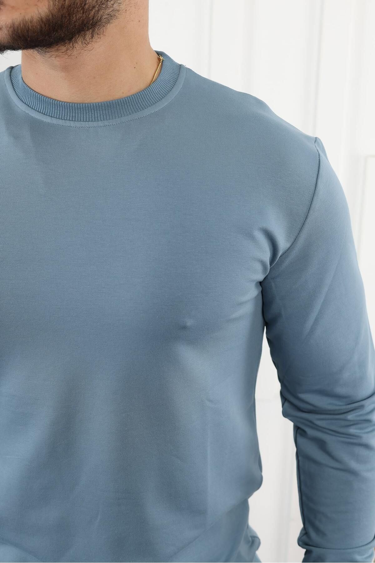 Erkek Kompakt Pamuklu Slim Fit Sweatshirt