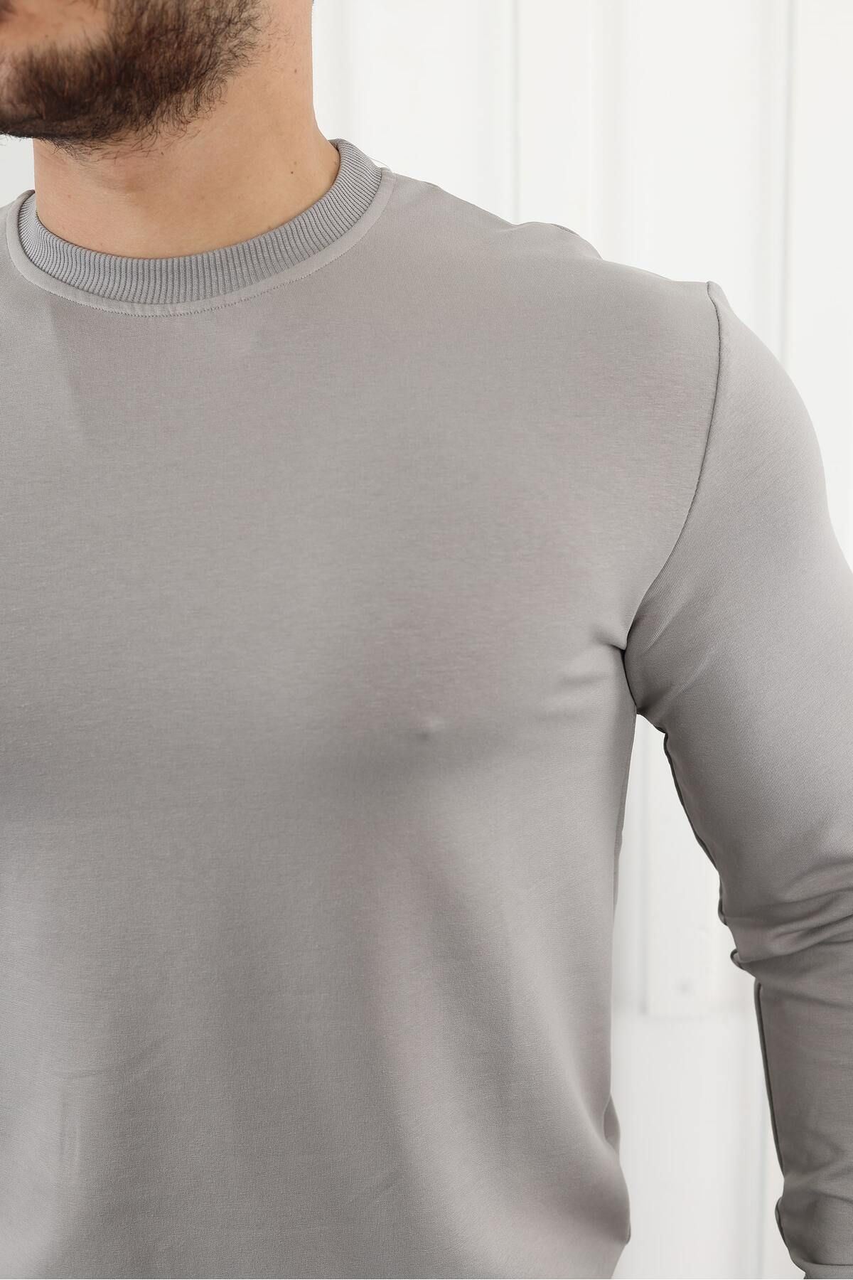 Erkek Kompakt Pamuklu Slim Fit Sweatshirt