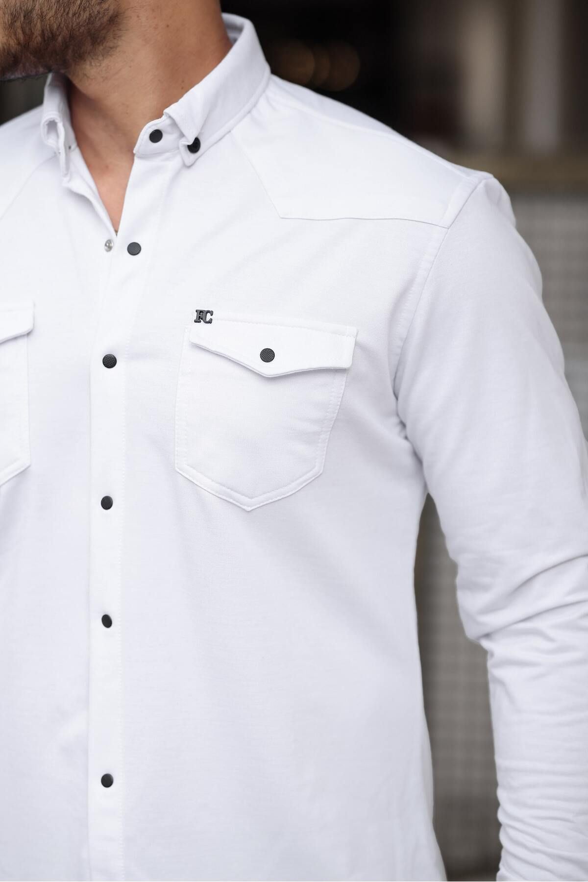 Çıtçıtlı Çift Cep Kışlık Gömlek