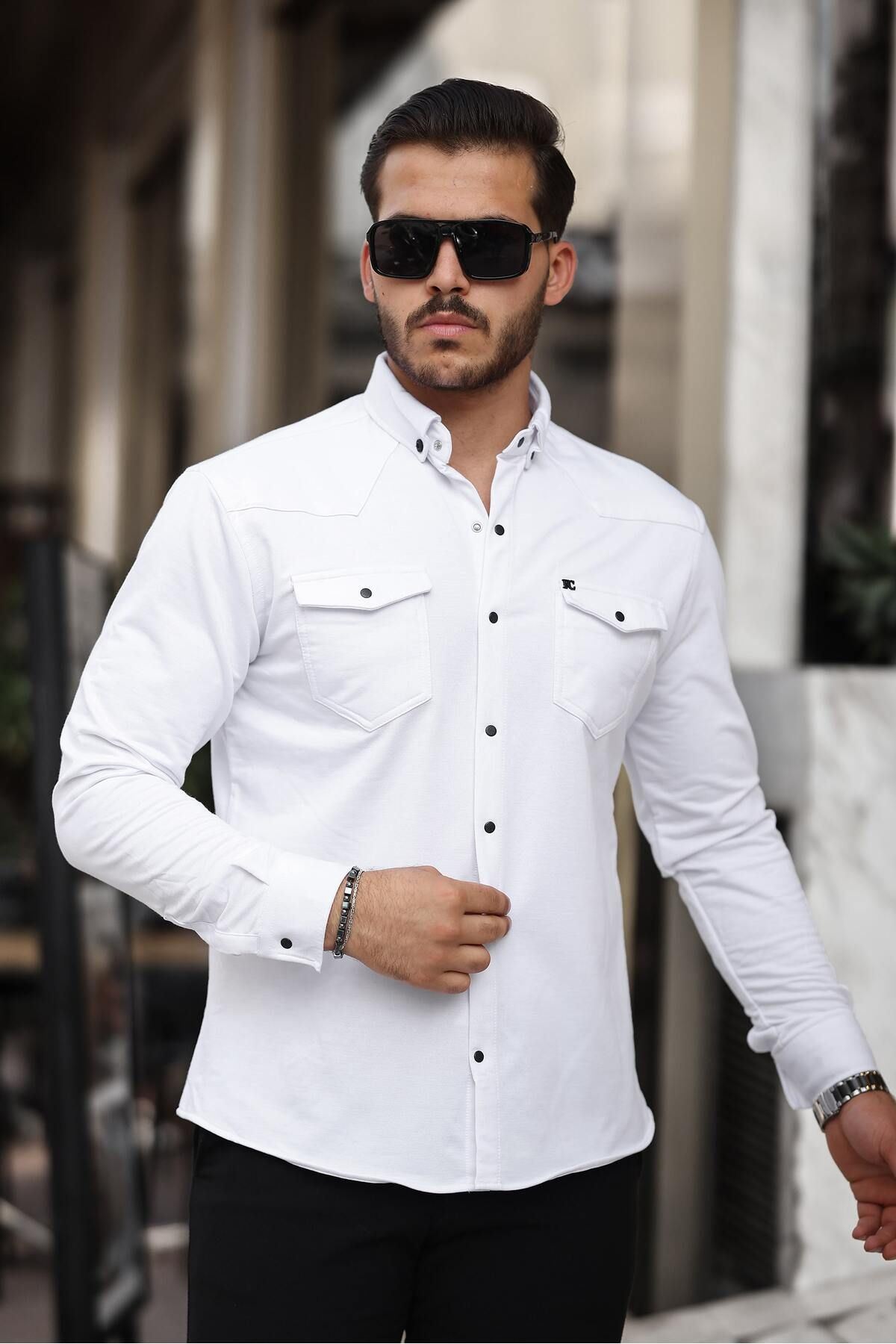 Çıtçıtlı Çift Cep Kışlık Gömlek