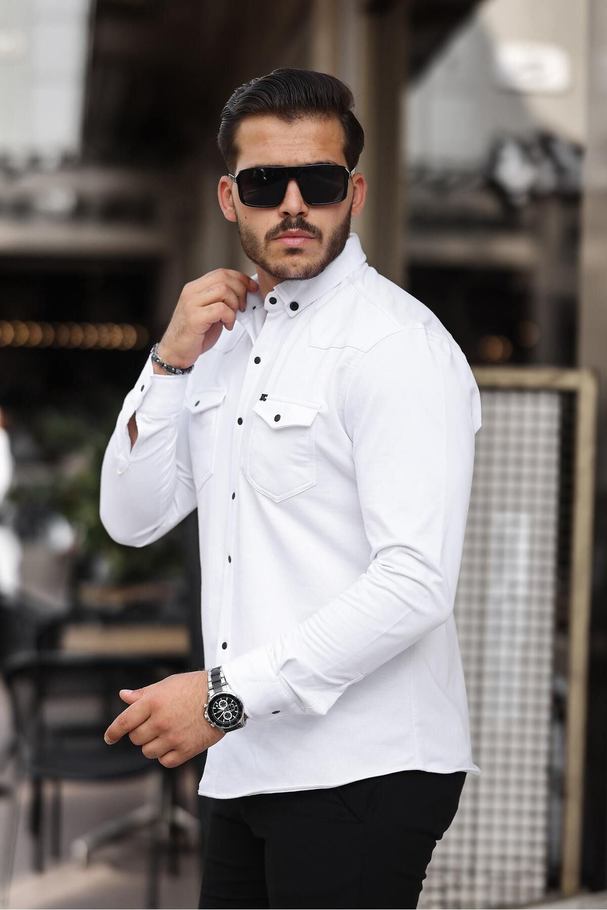 Çıtçıtlı Çift Cep Kışlık Gömlek