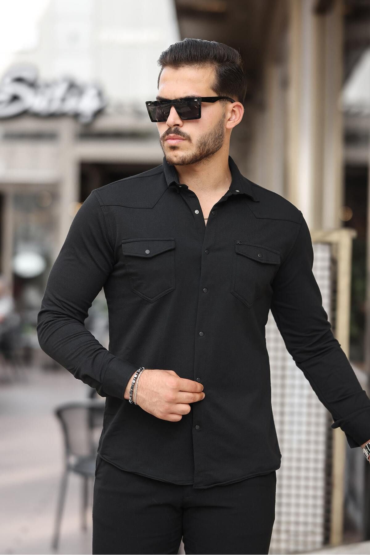 Çıtçıtlı Çift Cep Kışlık Gömlek