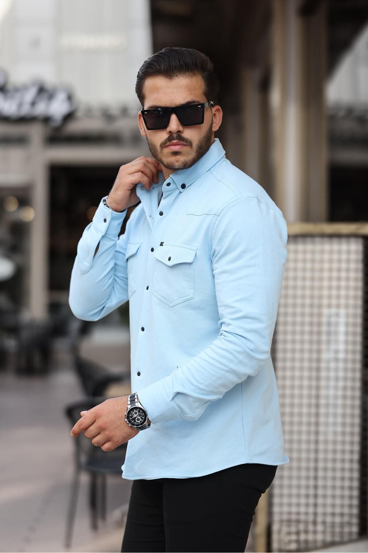 Çıtçıtlı Çift Cep Kışlık Gömlek