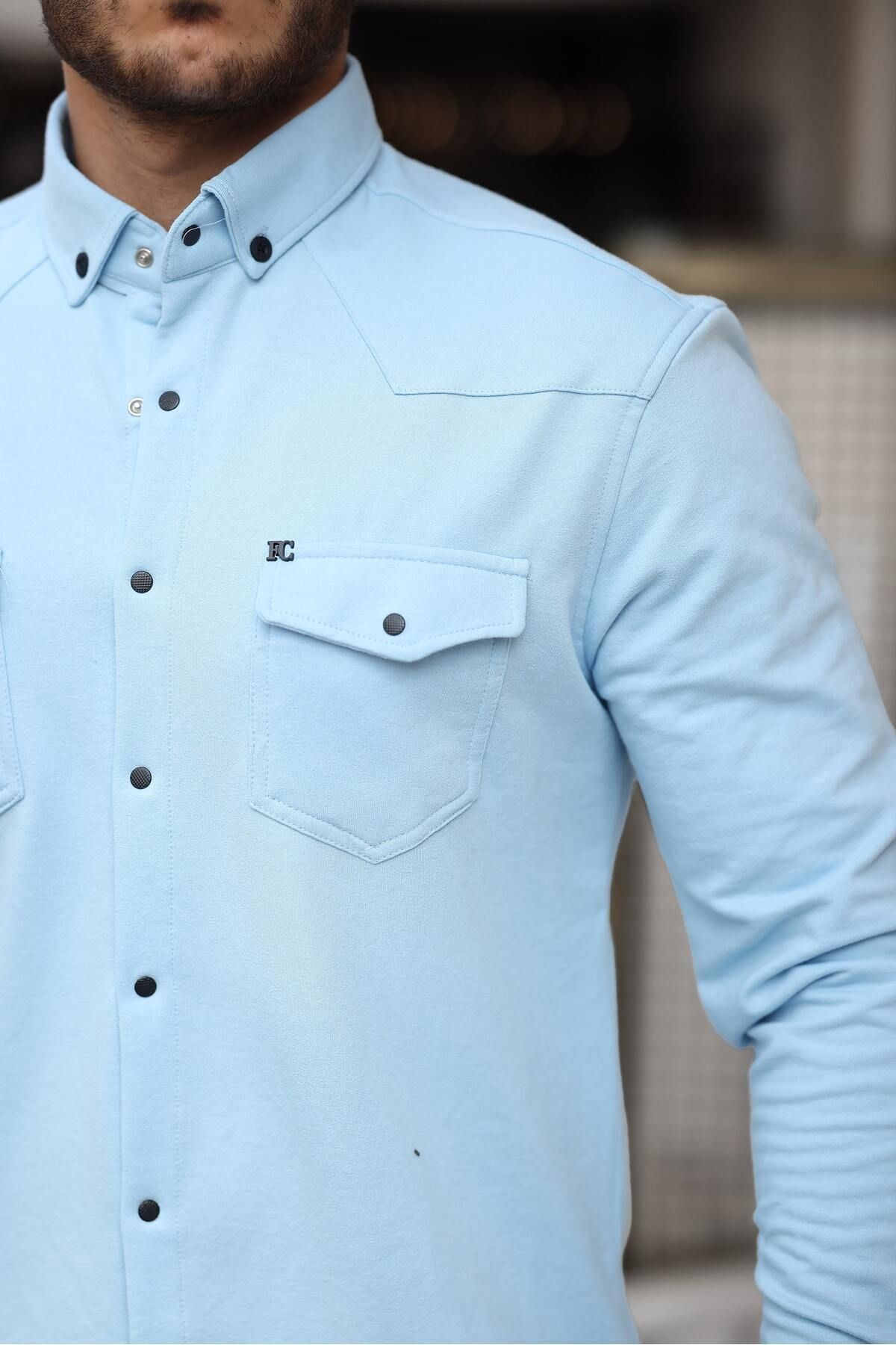 Çıtçıtlı Çift Cep Kışlık Gömlek