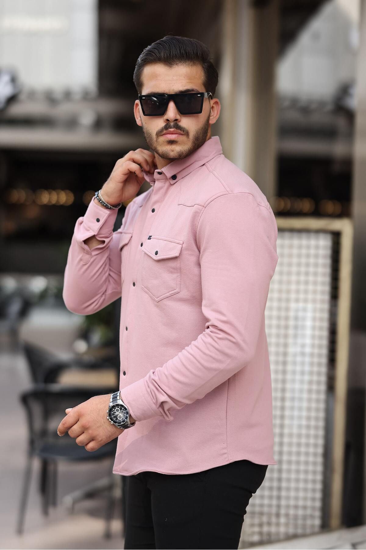 Çıtçıtlı Çift Cep Kışlık Gömlek