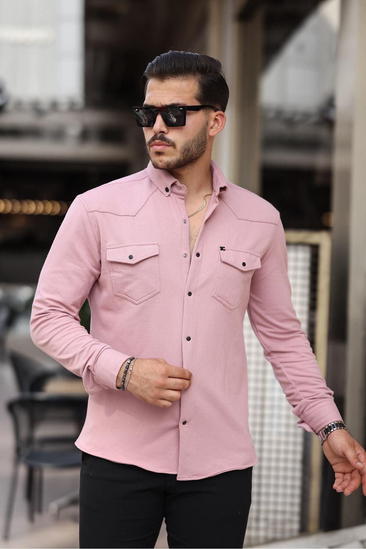 Çıtçıtlı Çift Cep Kışlık Gömlek